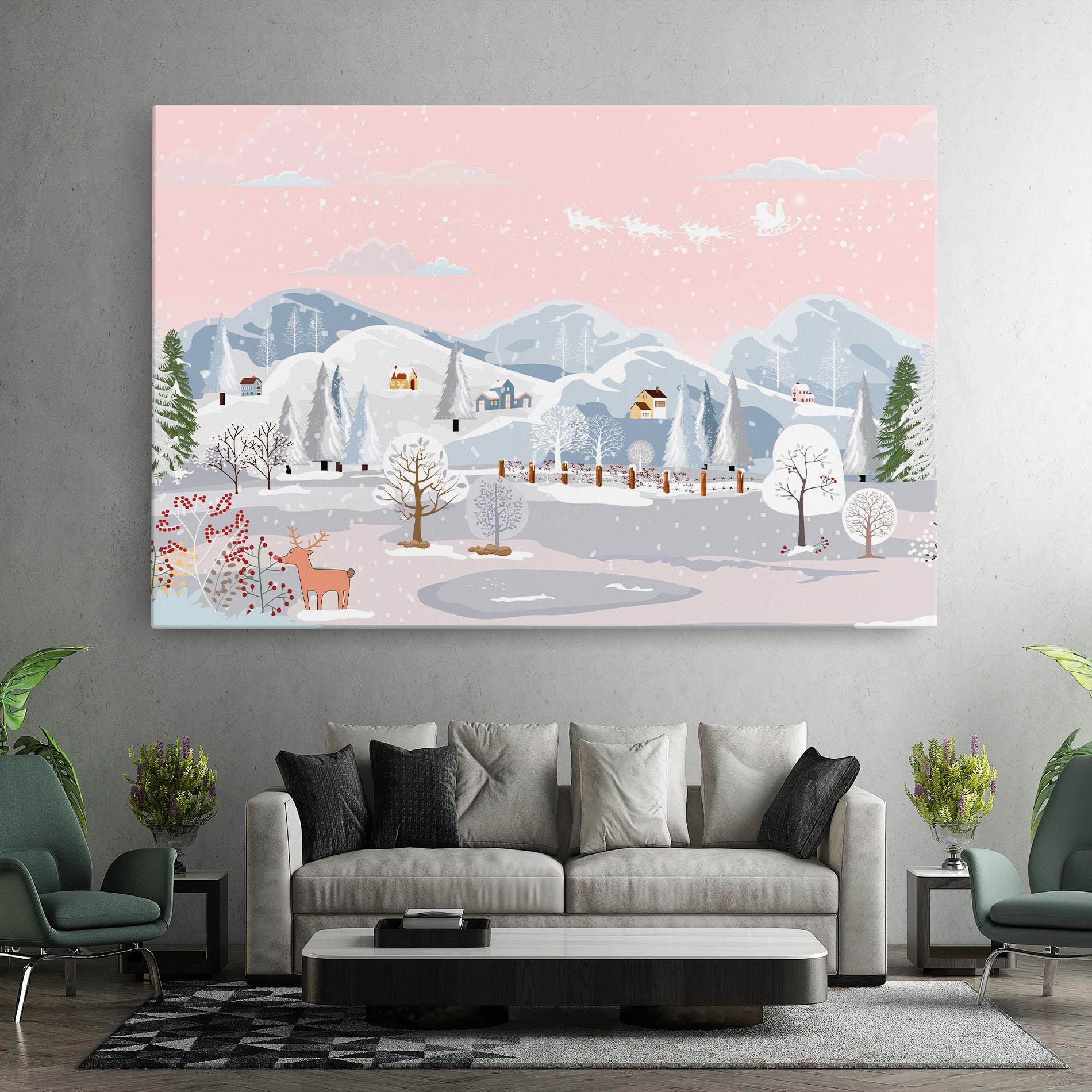 Tablou Canvas Pink Sky Winter mockup 7