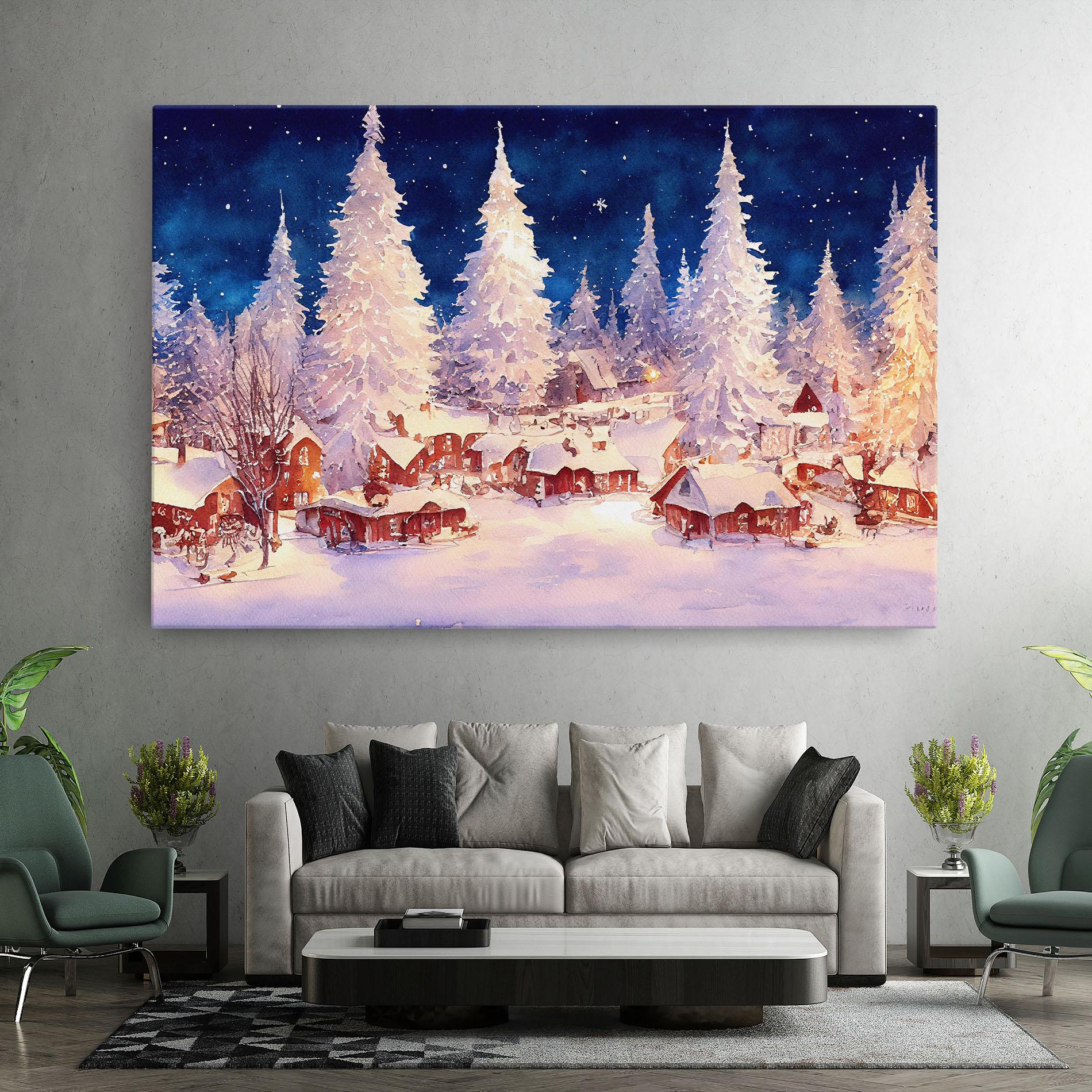 Tablou Canvas Snow Falling Painting mockup 7
