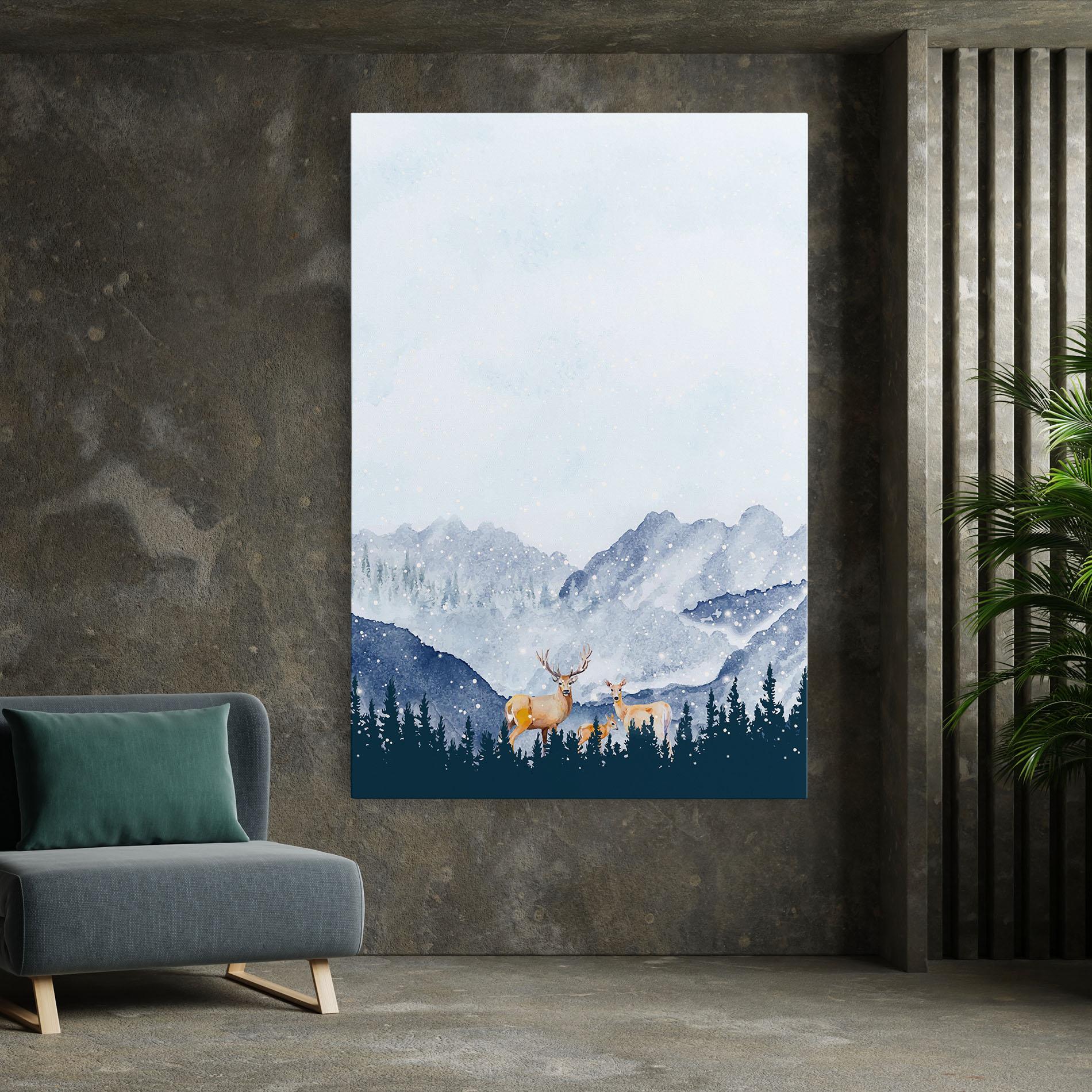 Tablou Canvas Winter Deers mockup 7