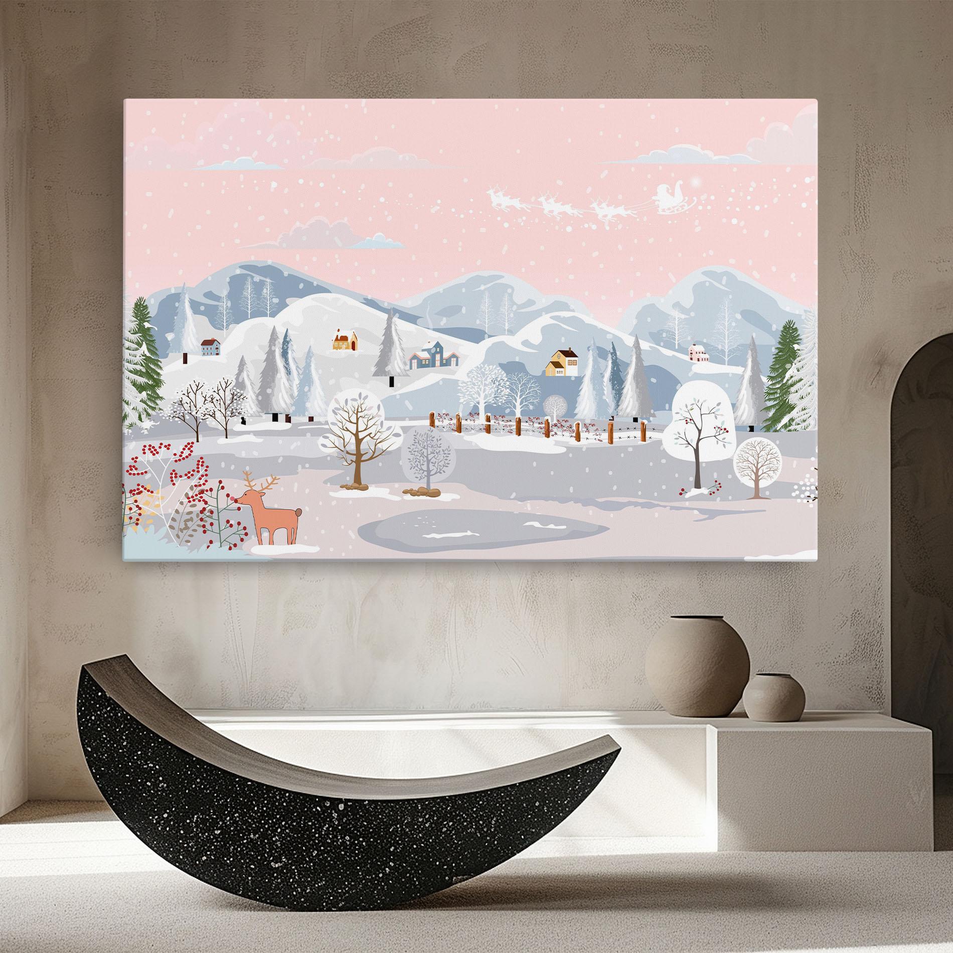 Tablou Canvas Pink Sky Winter mockup 8