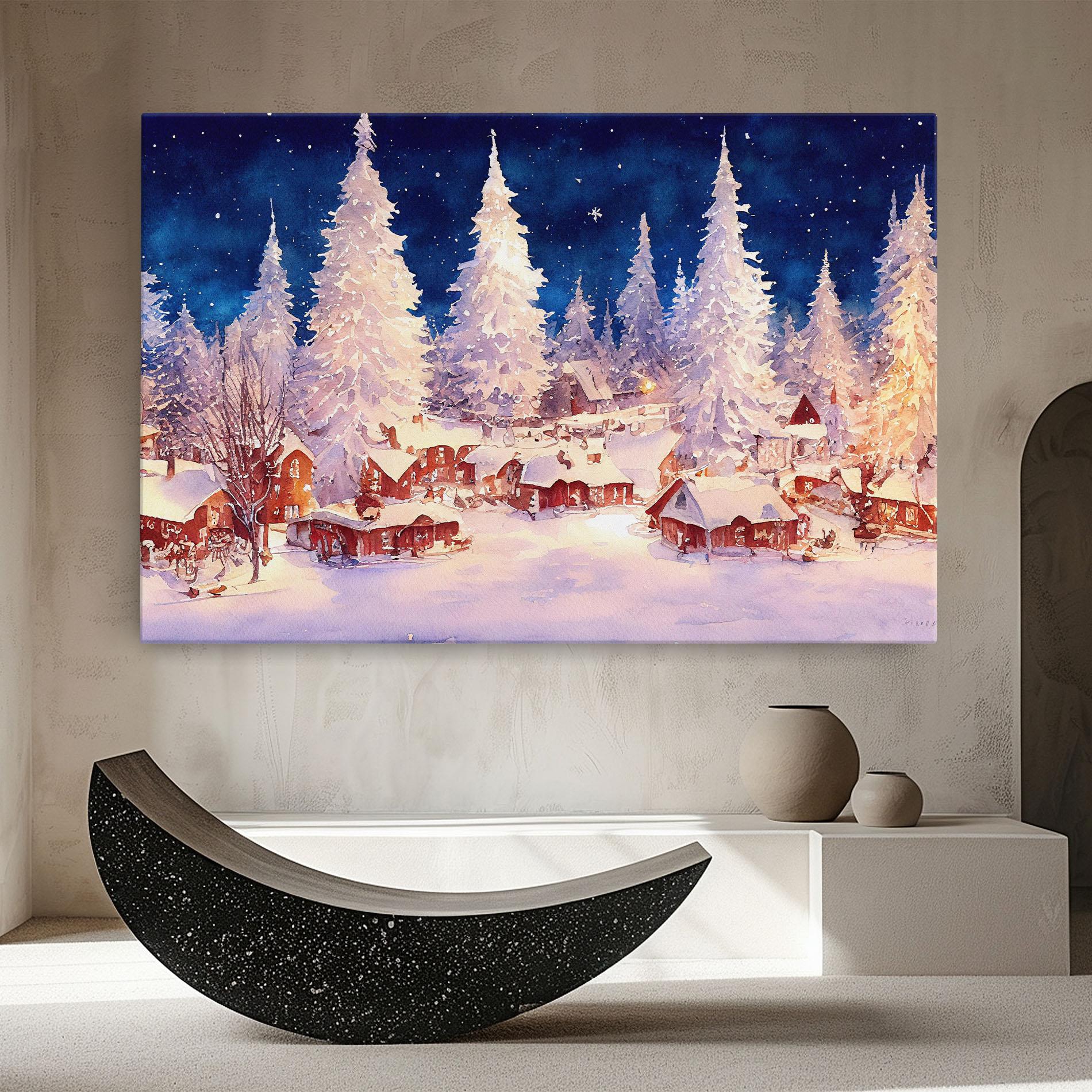 Tablou Canvas Snow Falling Painting mockup 8