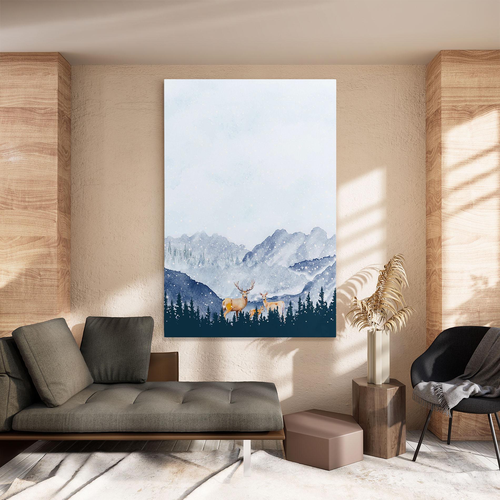 Tablou Canvas Winter Deers mockup 8