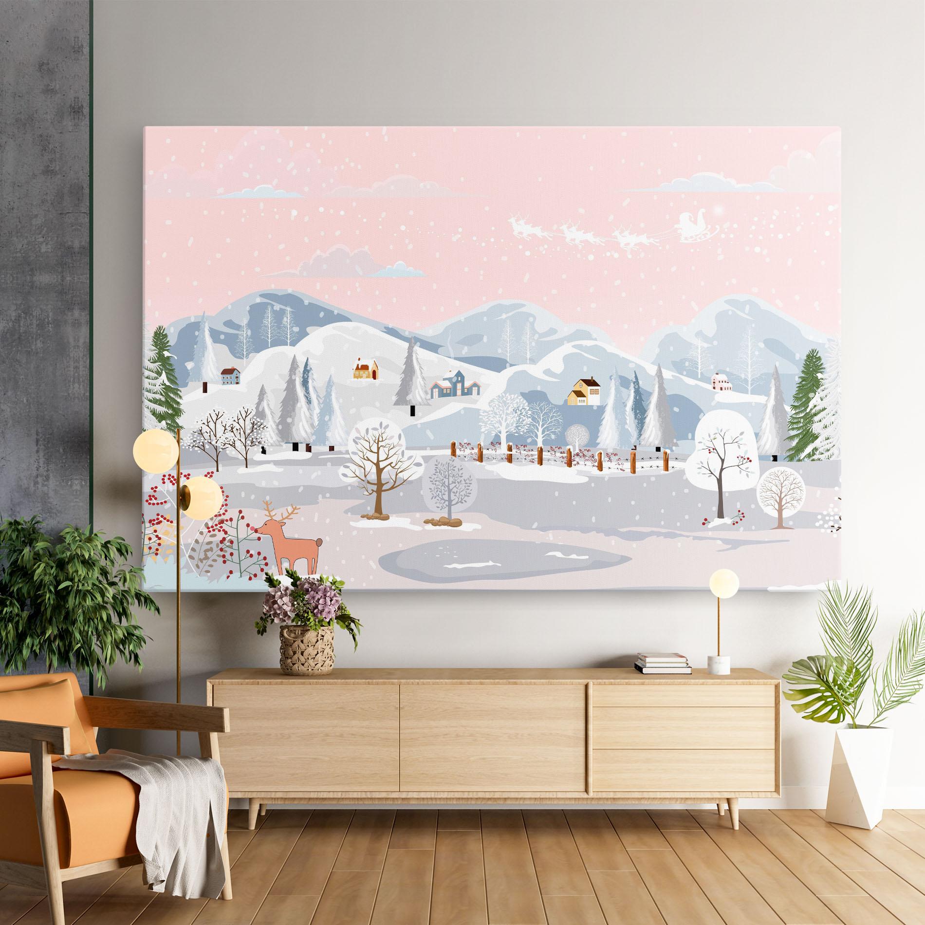 Tablou Canvas Pink Sky Winter mockup 9