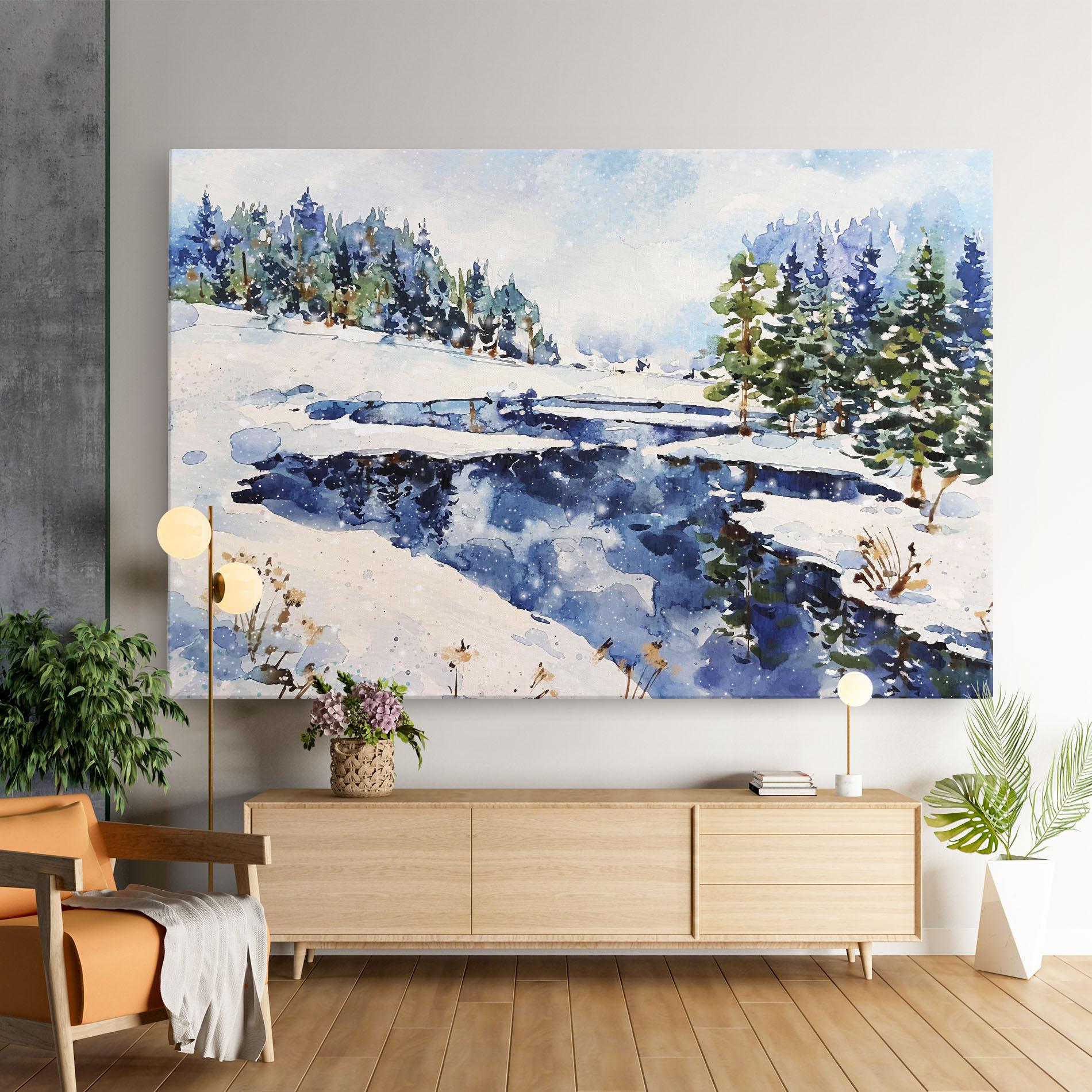 Tablou Canvas Winter Painting mockup 9