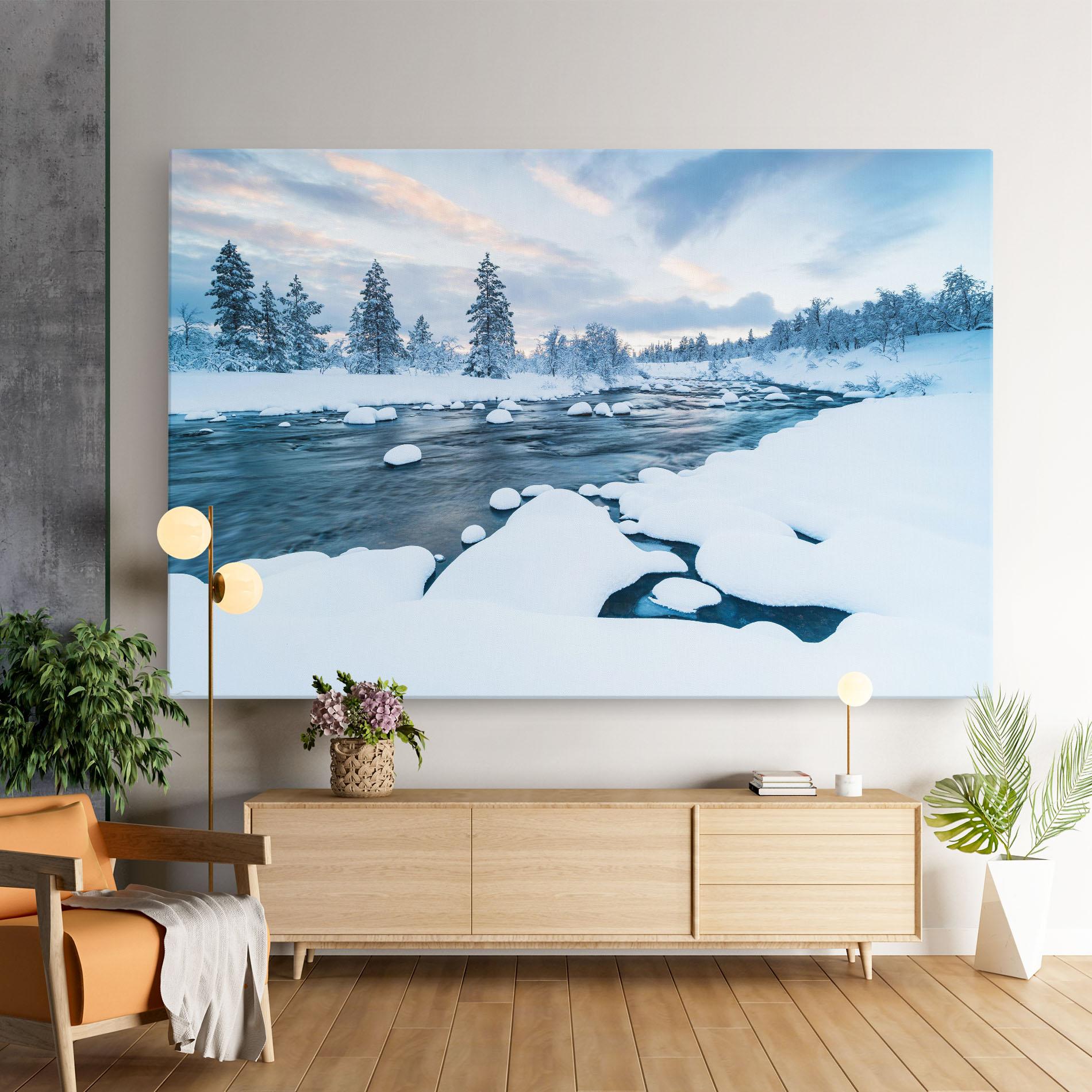 Tablou Canvas Winter River mockup 9