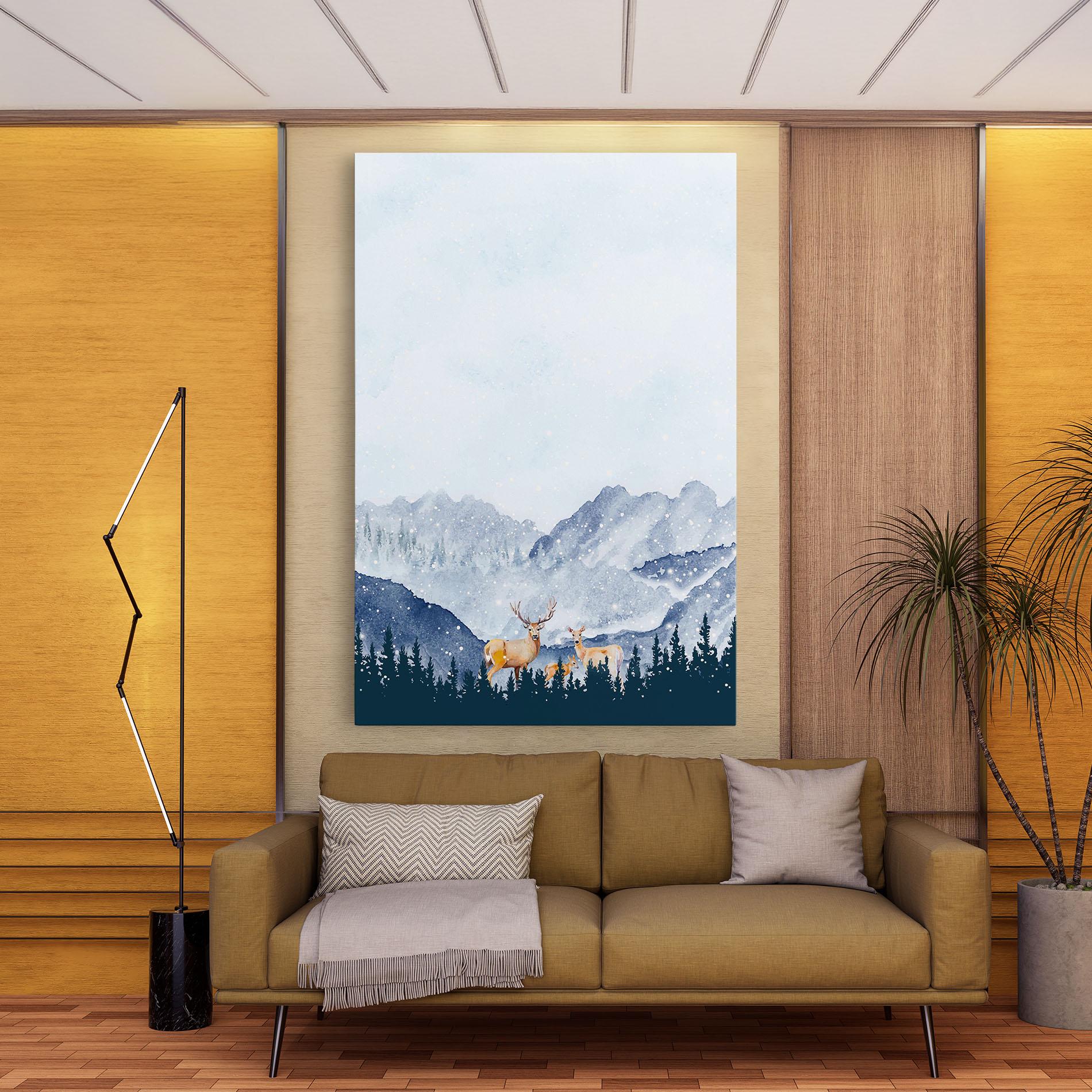 Tablou Canvas Winter Deers mockup 9