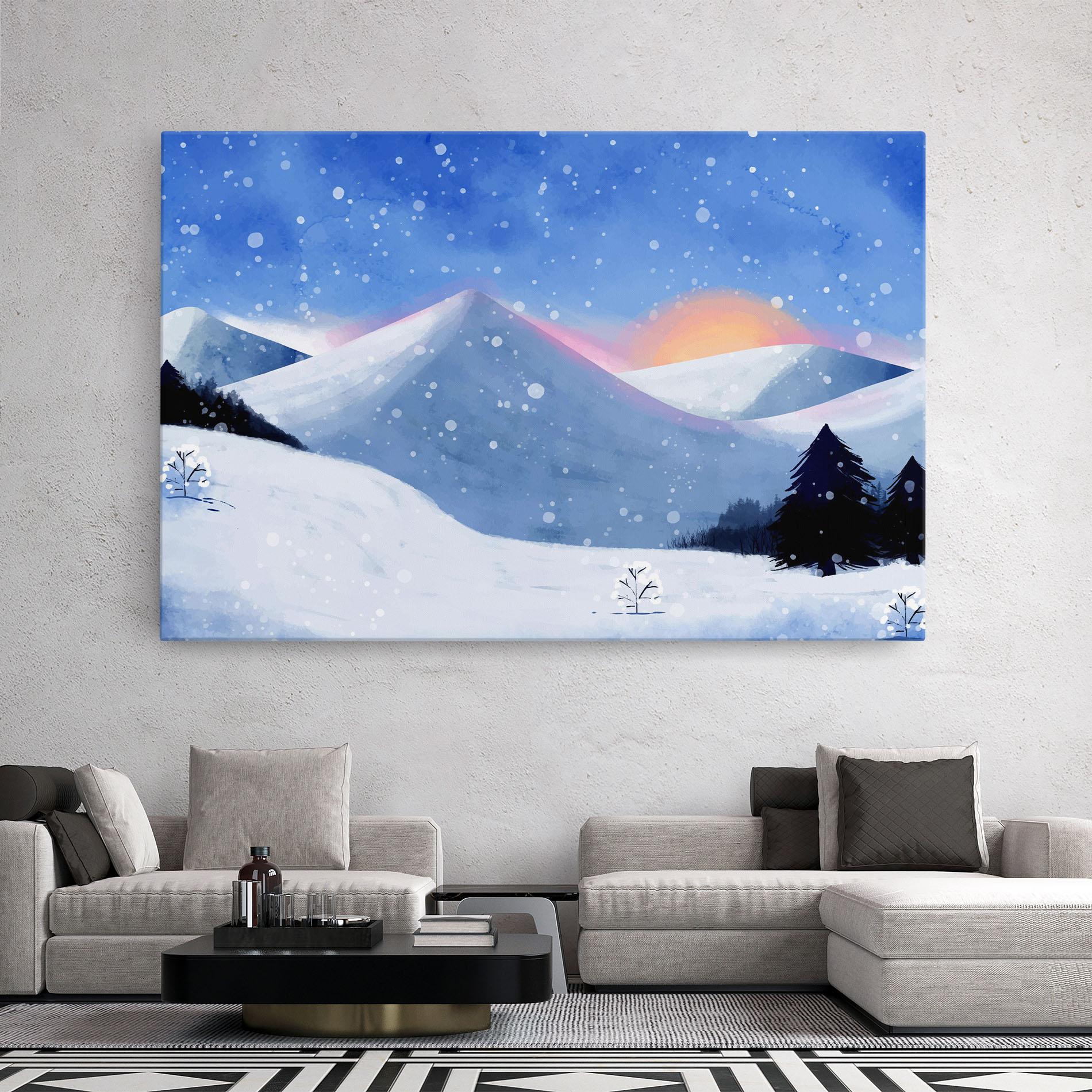 Tablou Canvas Mountain Snow Art mockup 2