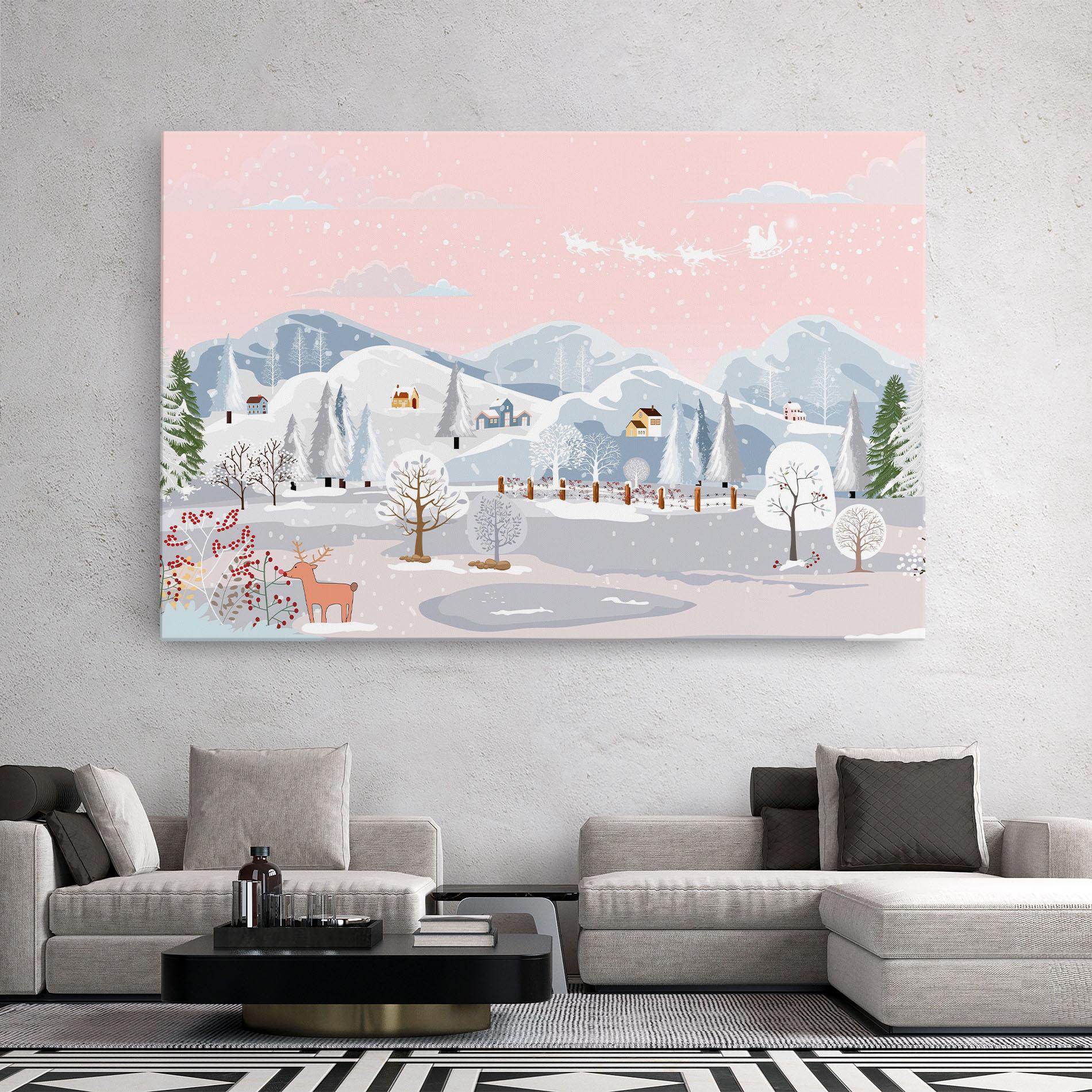 Tablou Canvas Pink Sky Winter mockup 2