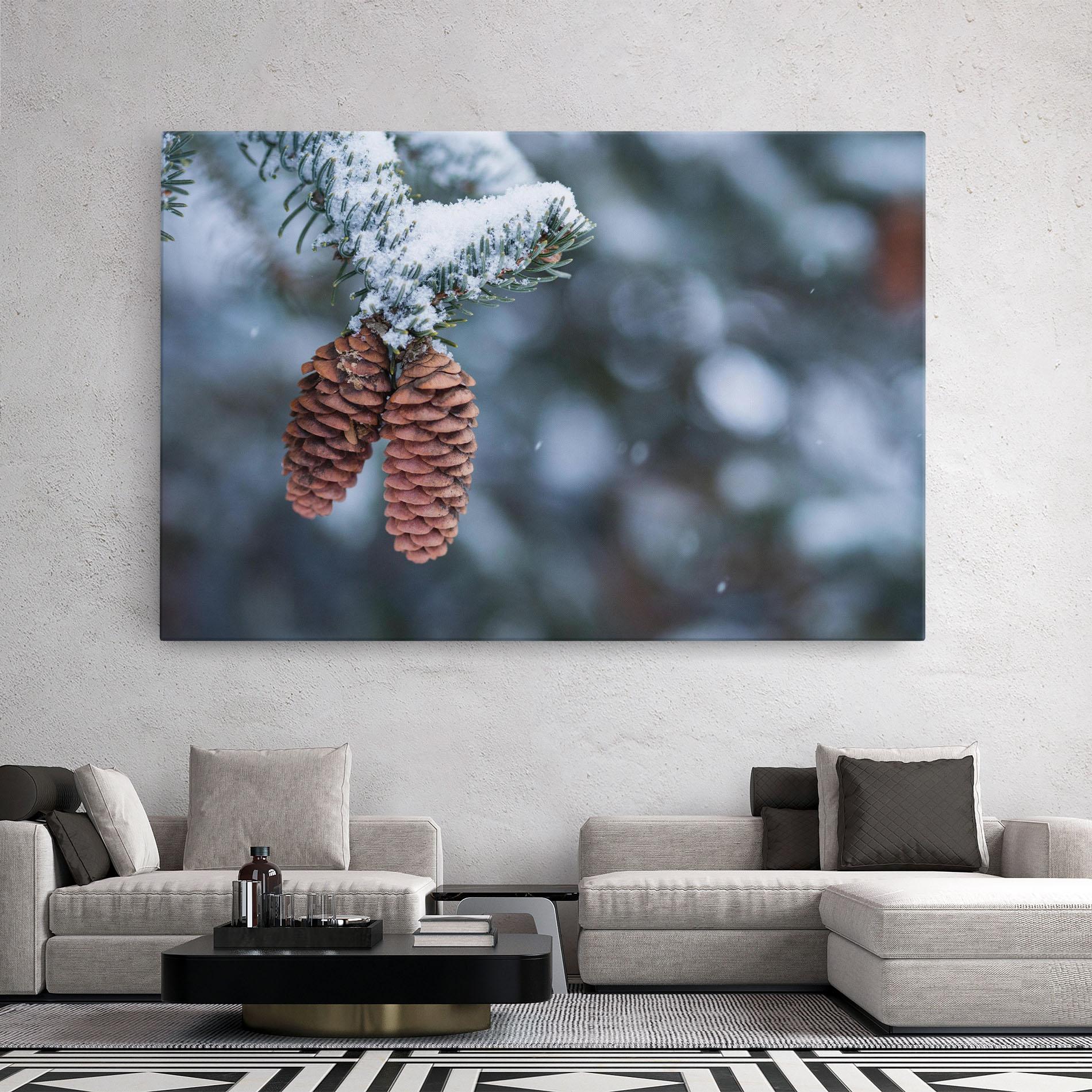 Tablou Canvas Winter Cones mockup 2