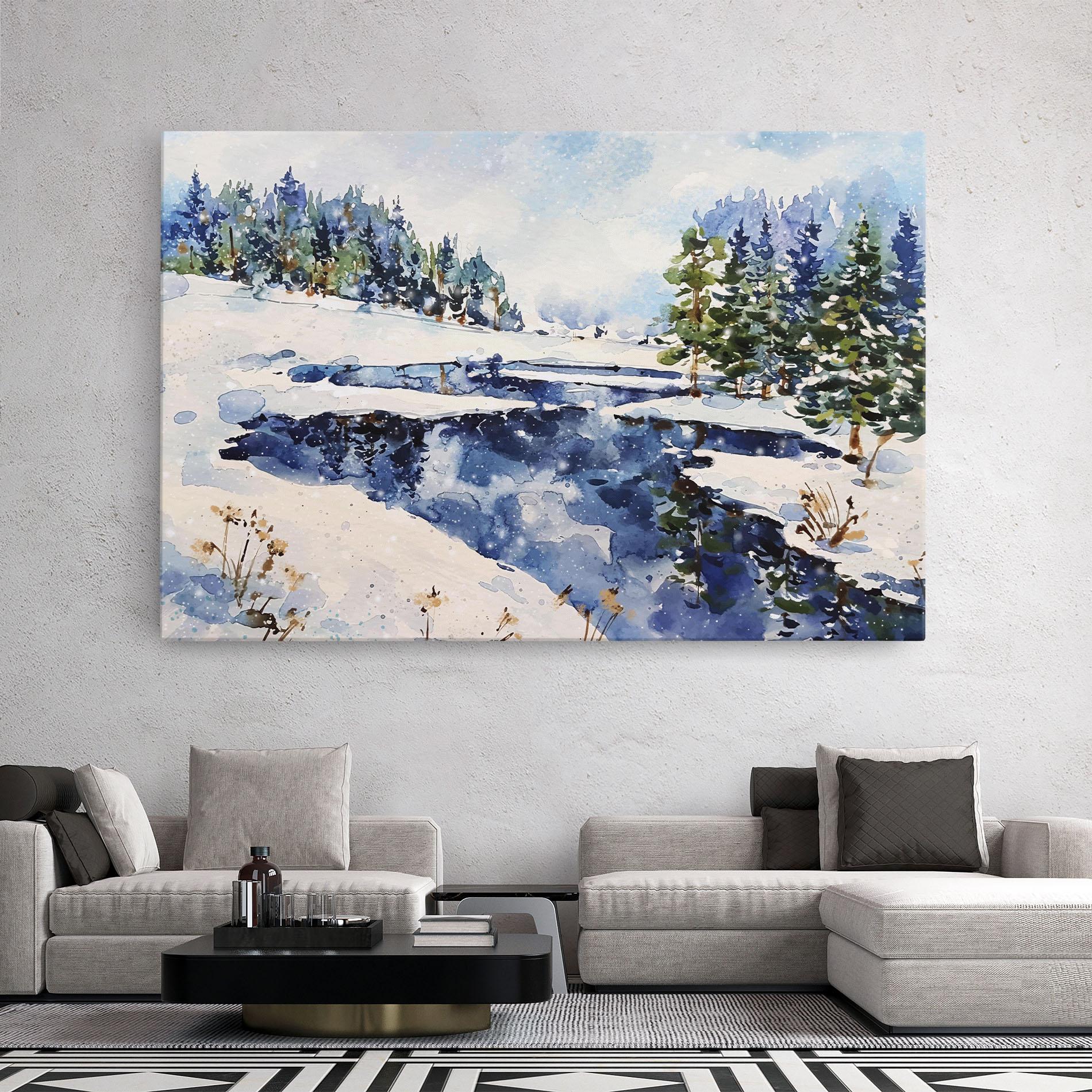 Tablou Canvas Winter Painting mockup 2