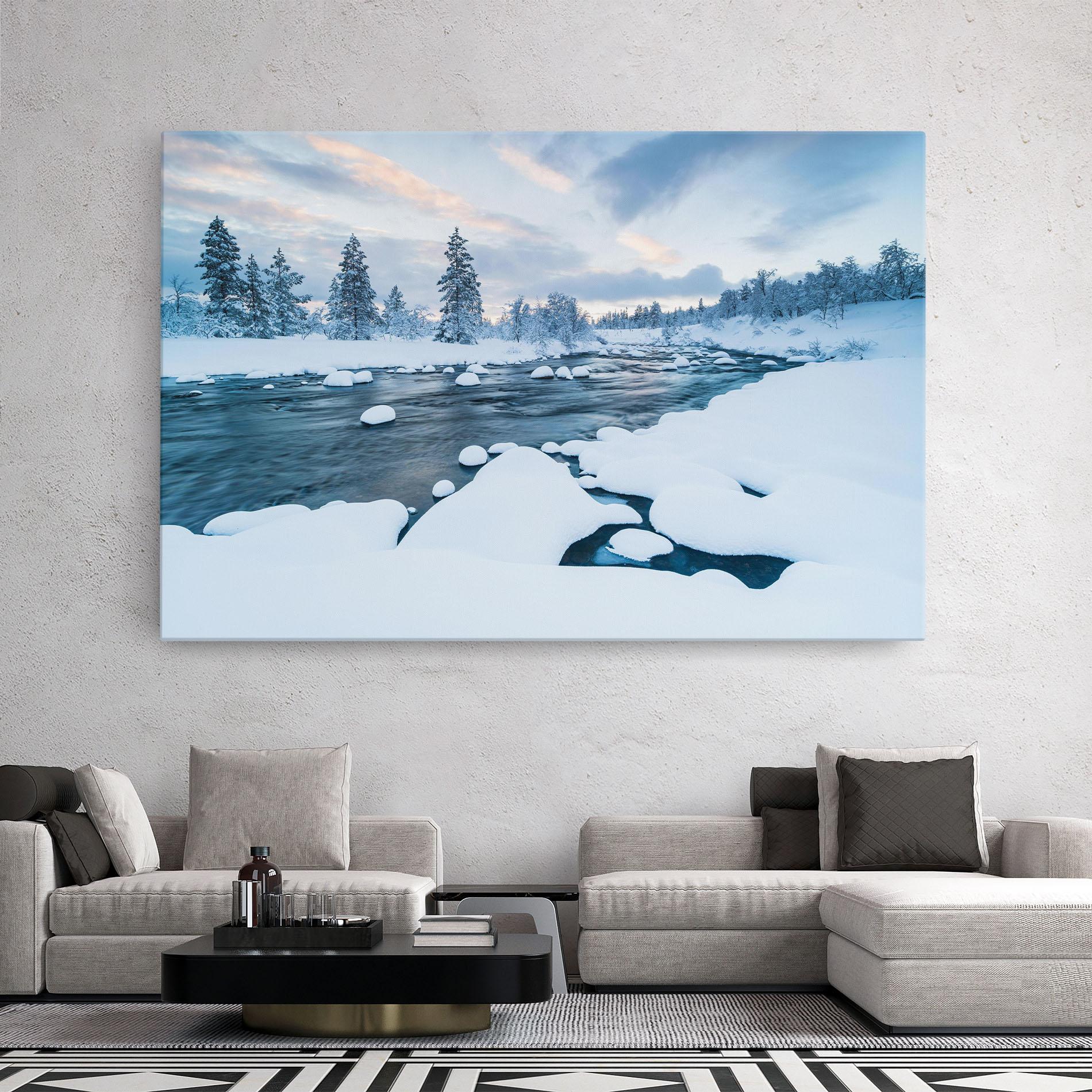 Tablou Canvas Winter River mockup 2