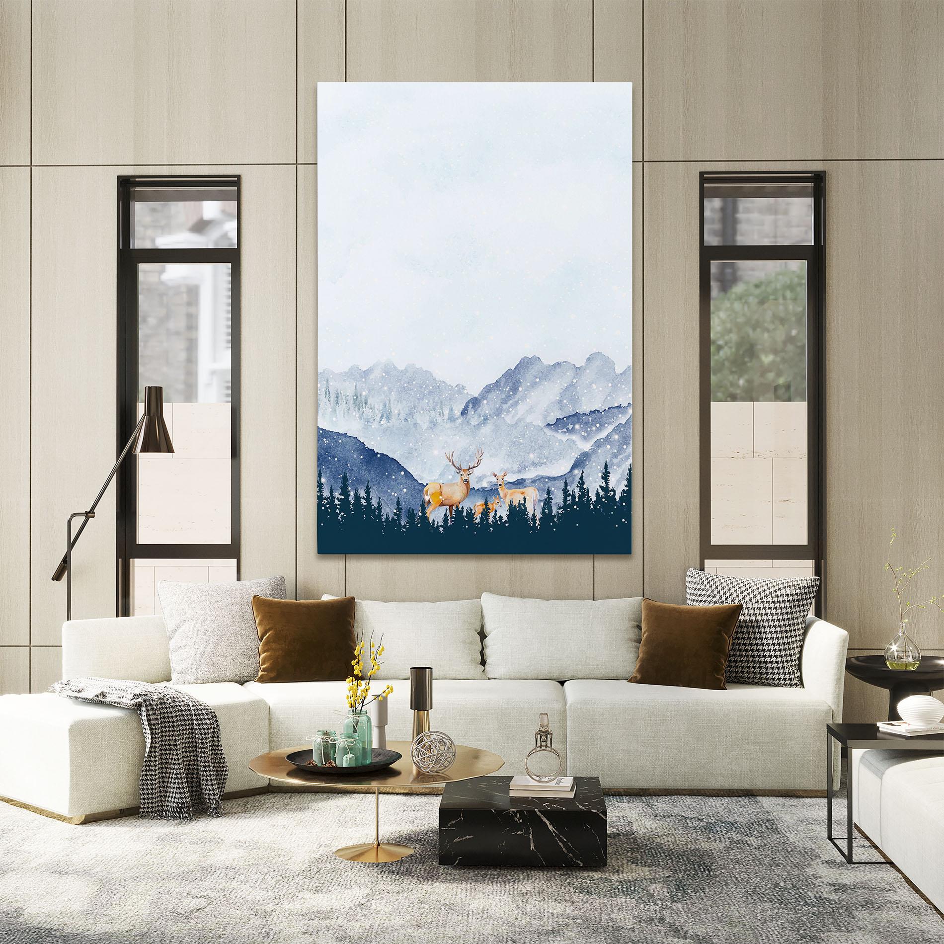 Tablou Canvas Winter Deers mockup 2