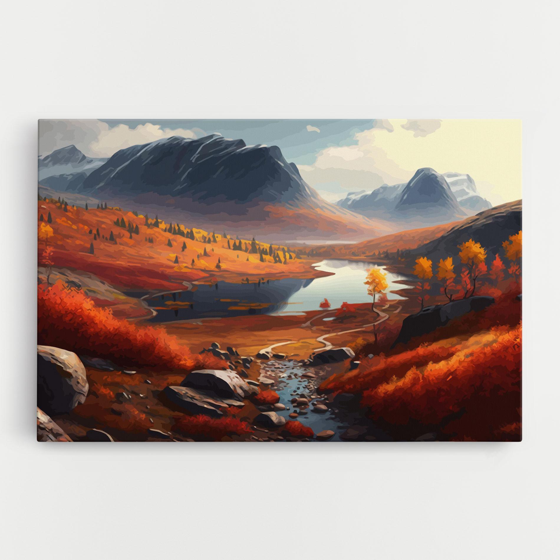 Tablou Canvas Autumn Field Lake mockup 0