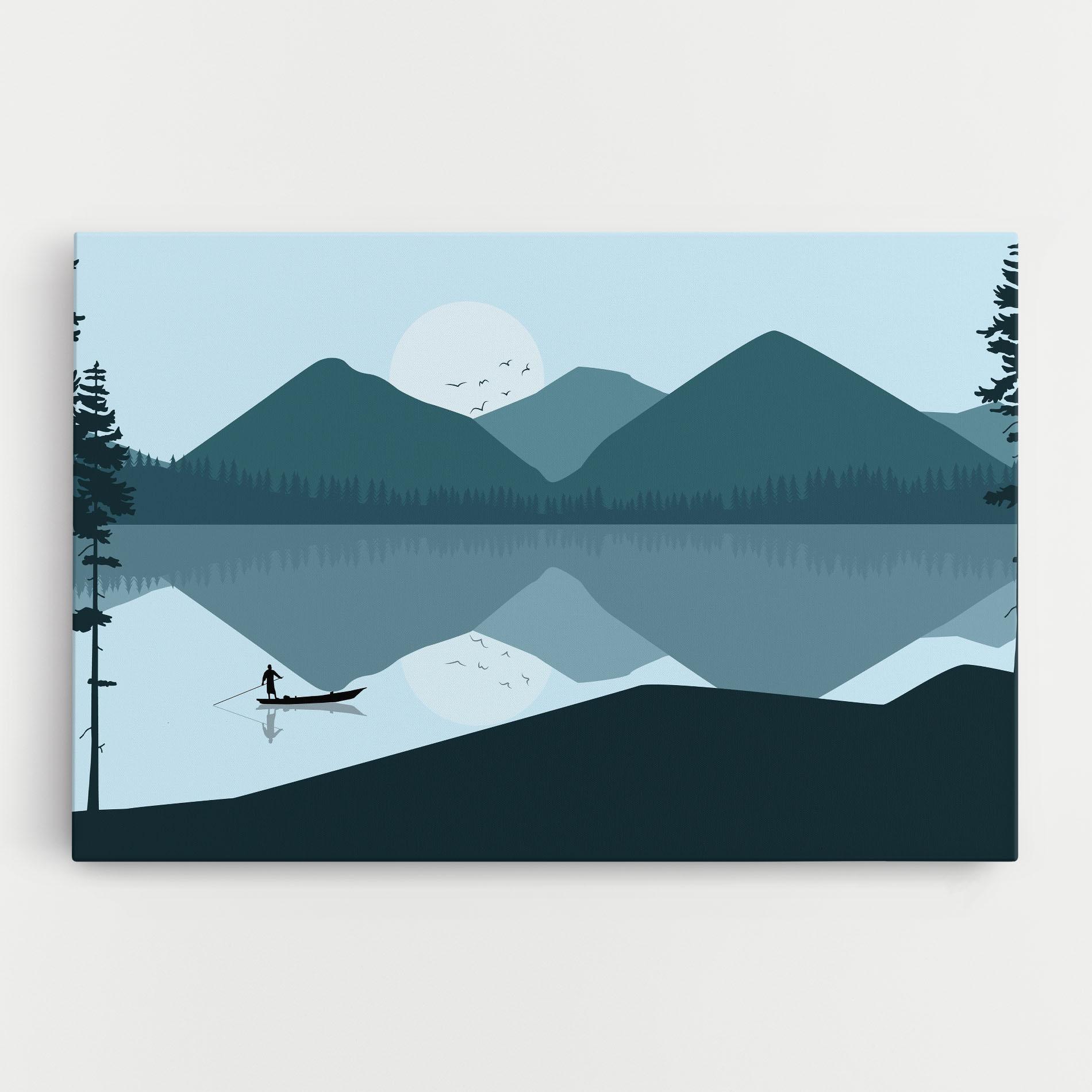 Tablou Canvas Blue Light Lake mockup 0