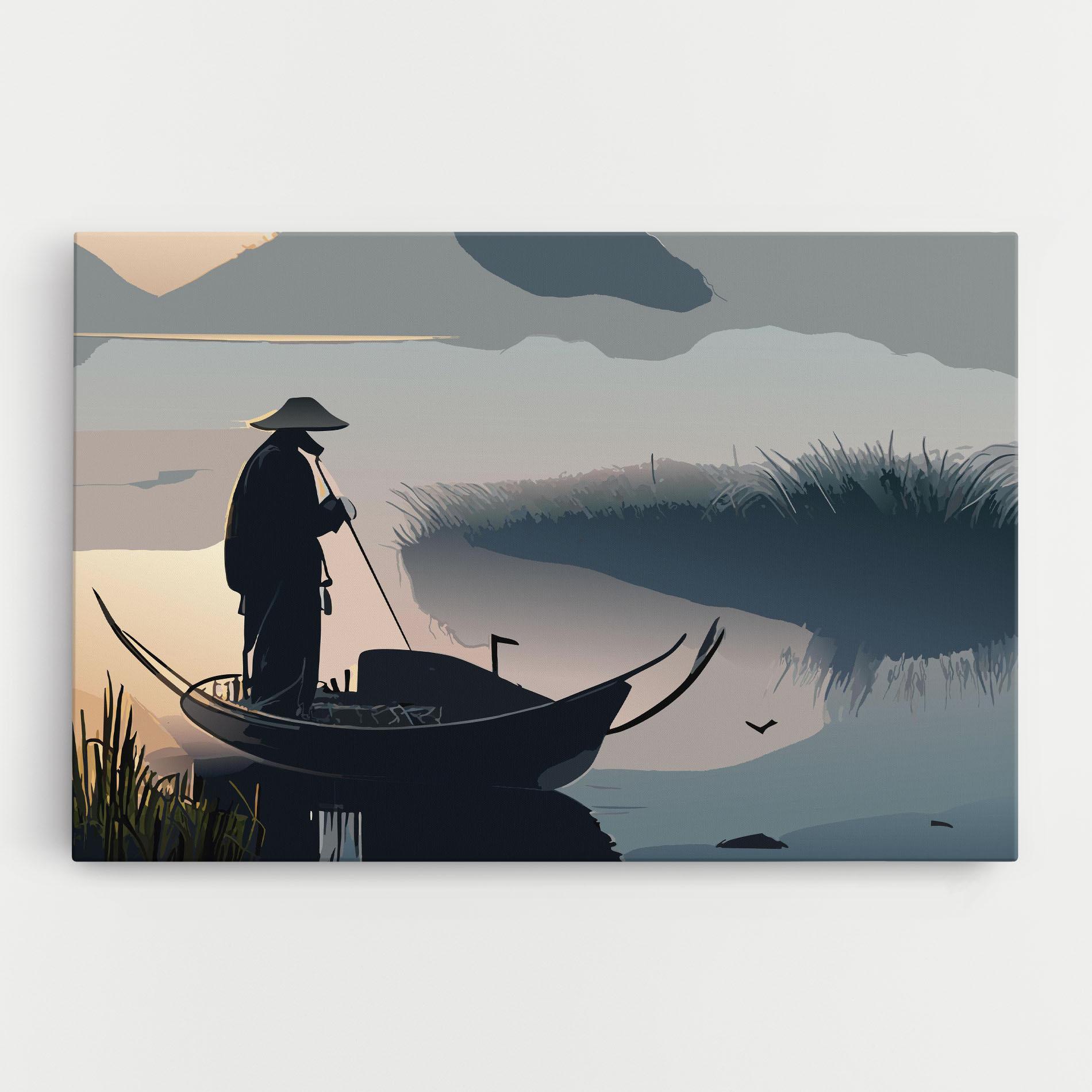 Tablou Canvas Japan Lake Man mockup 0