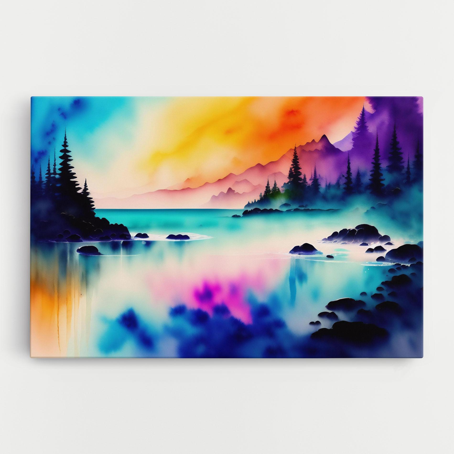 Tablou Canvas Lake Painting mockup 0