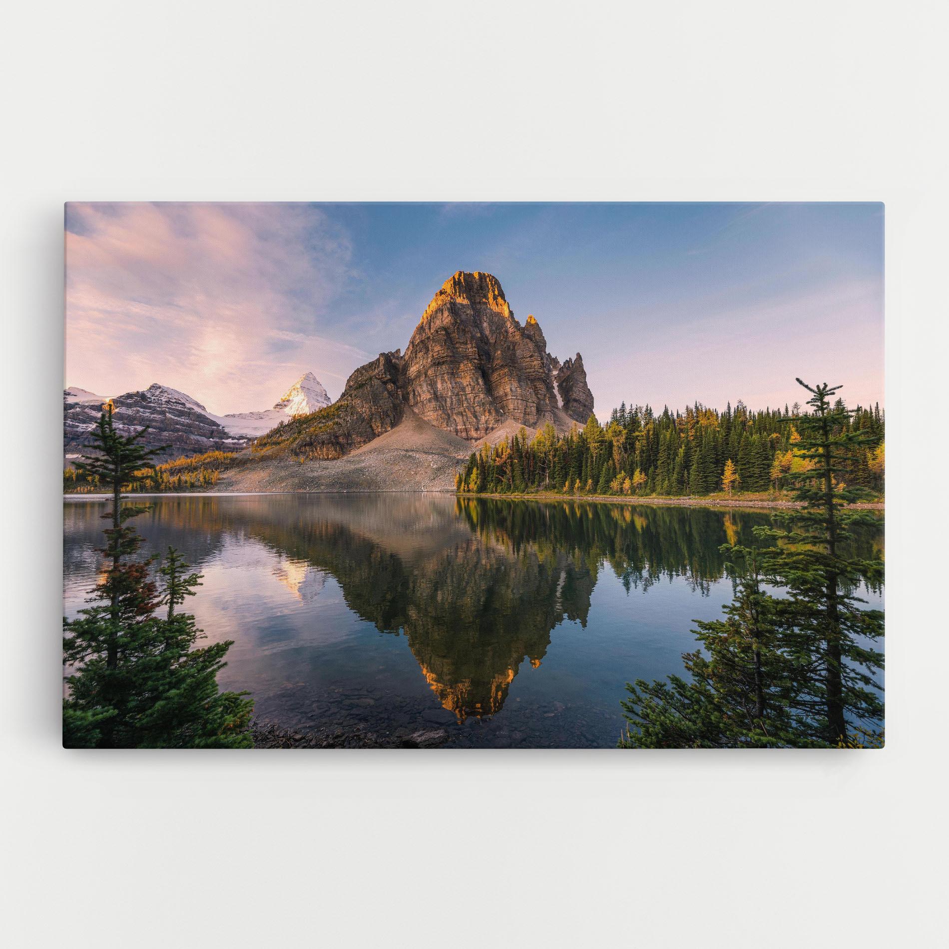 Tablou Canvas Mountain Sunrise Lake mockup 0