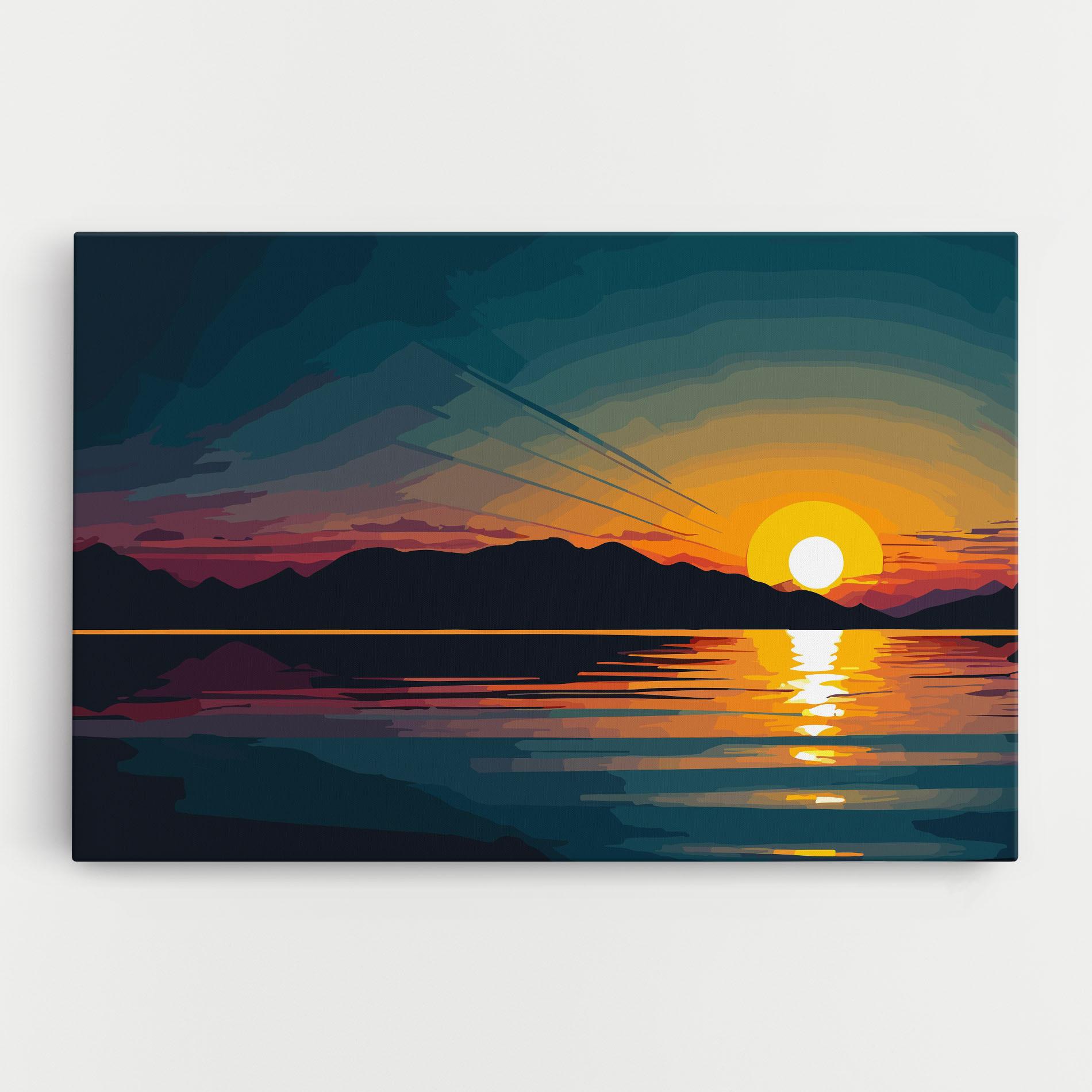 Tablou Canvas Sunset Art Lake mockup 0