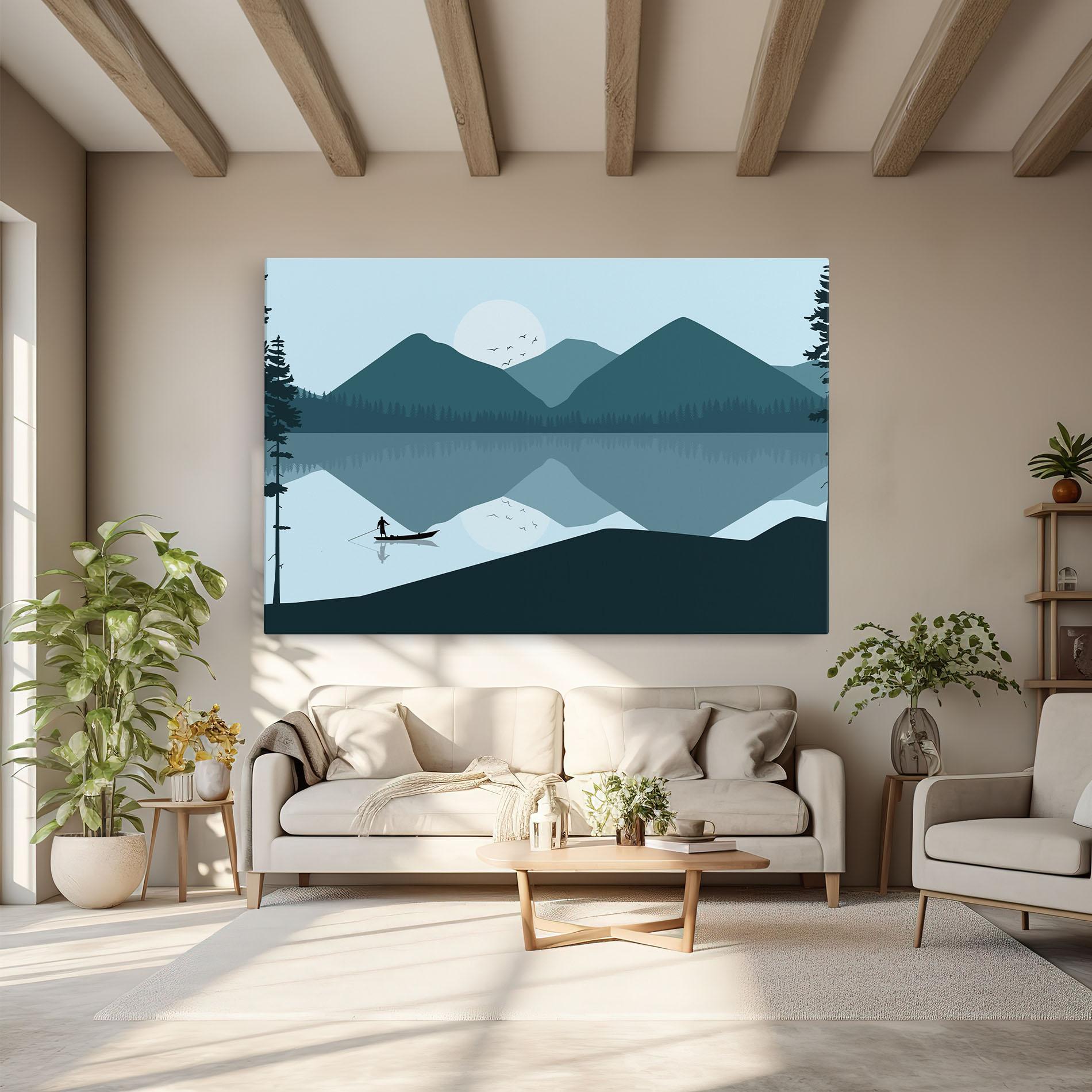 Tablou Canvas Blue Light Lake mockup 6