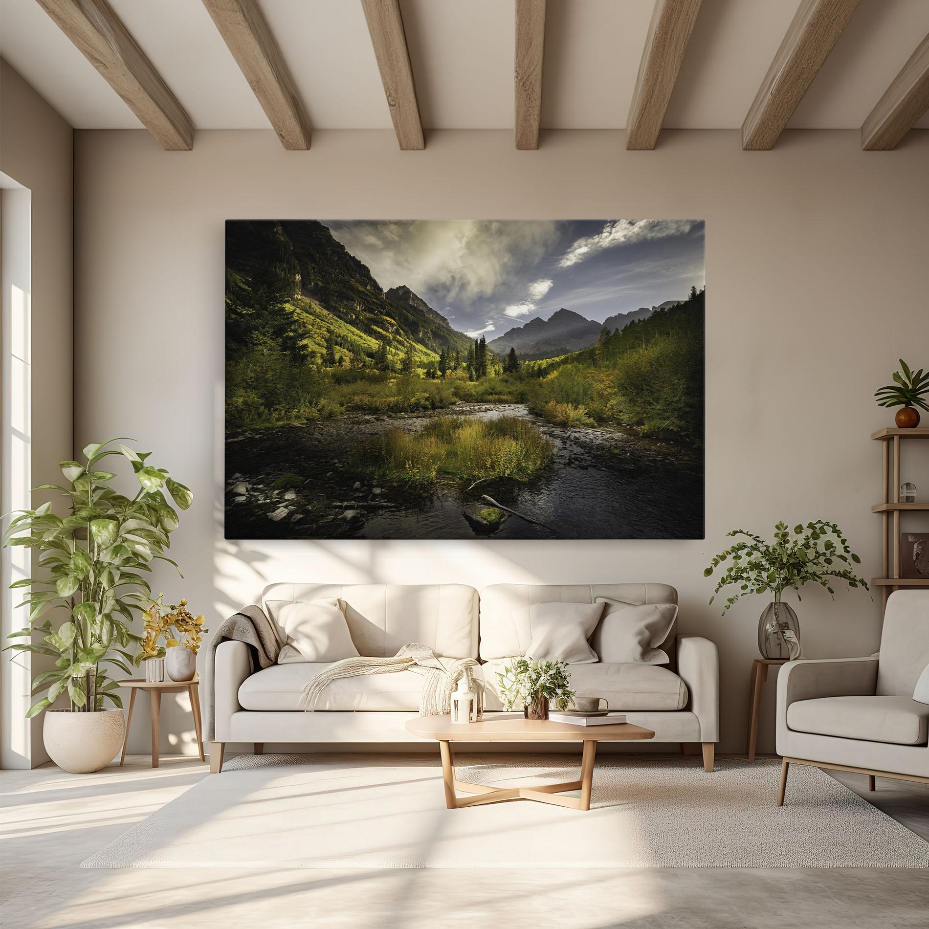 Tablou Canvas Cloudy Lake mockup 6