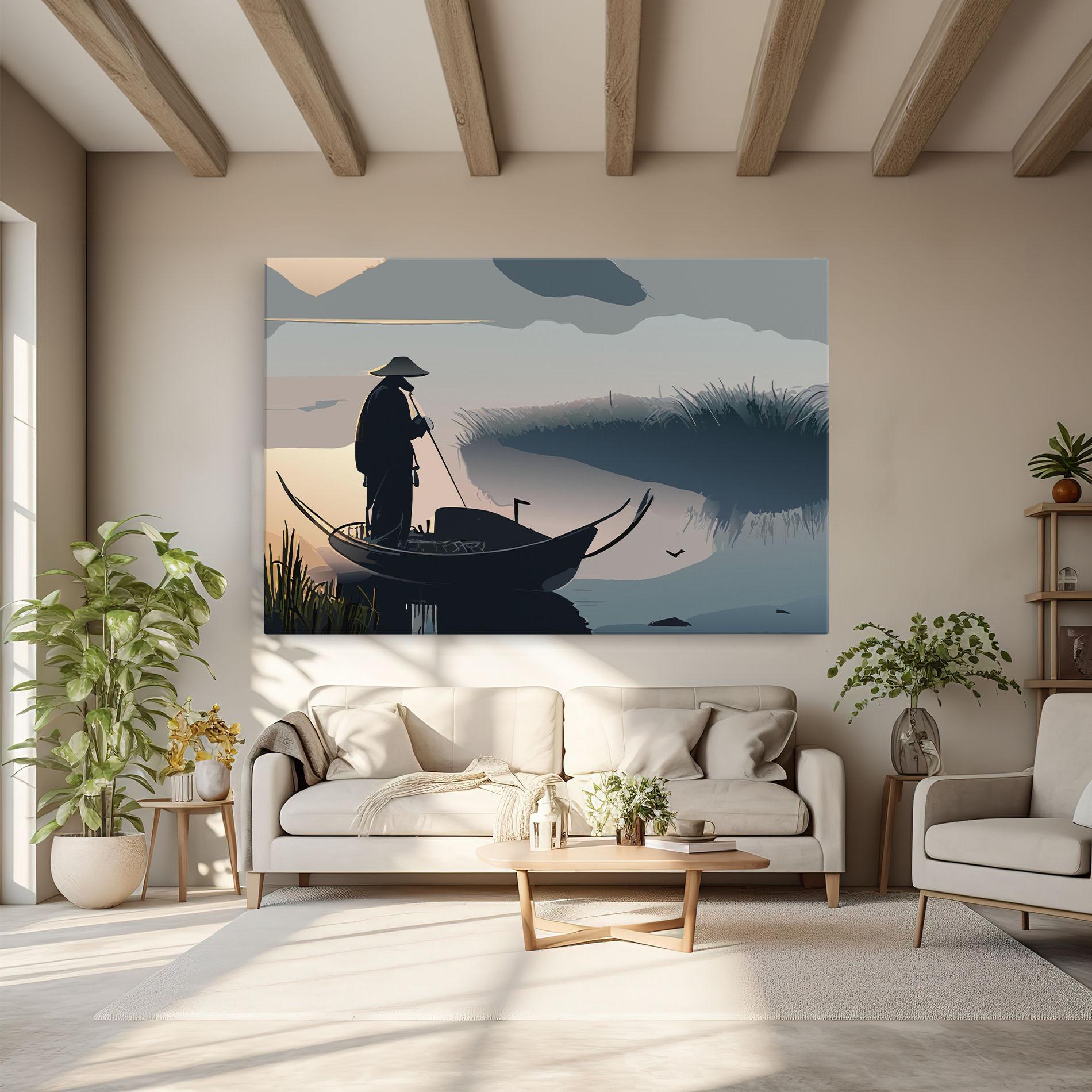 Tablou Canvas Japan Lake Man mockup 6