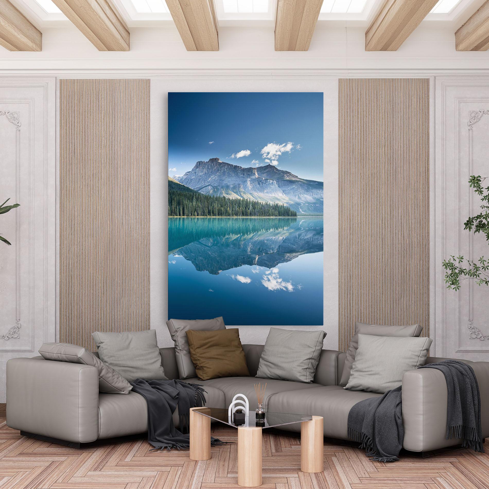 Tablou Canvas Blue Mountain Lake mockup 6