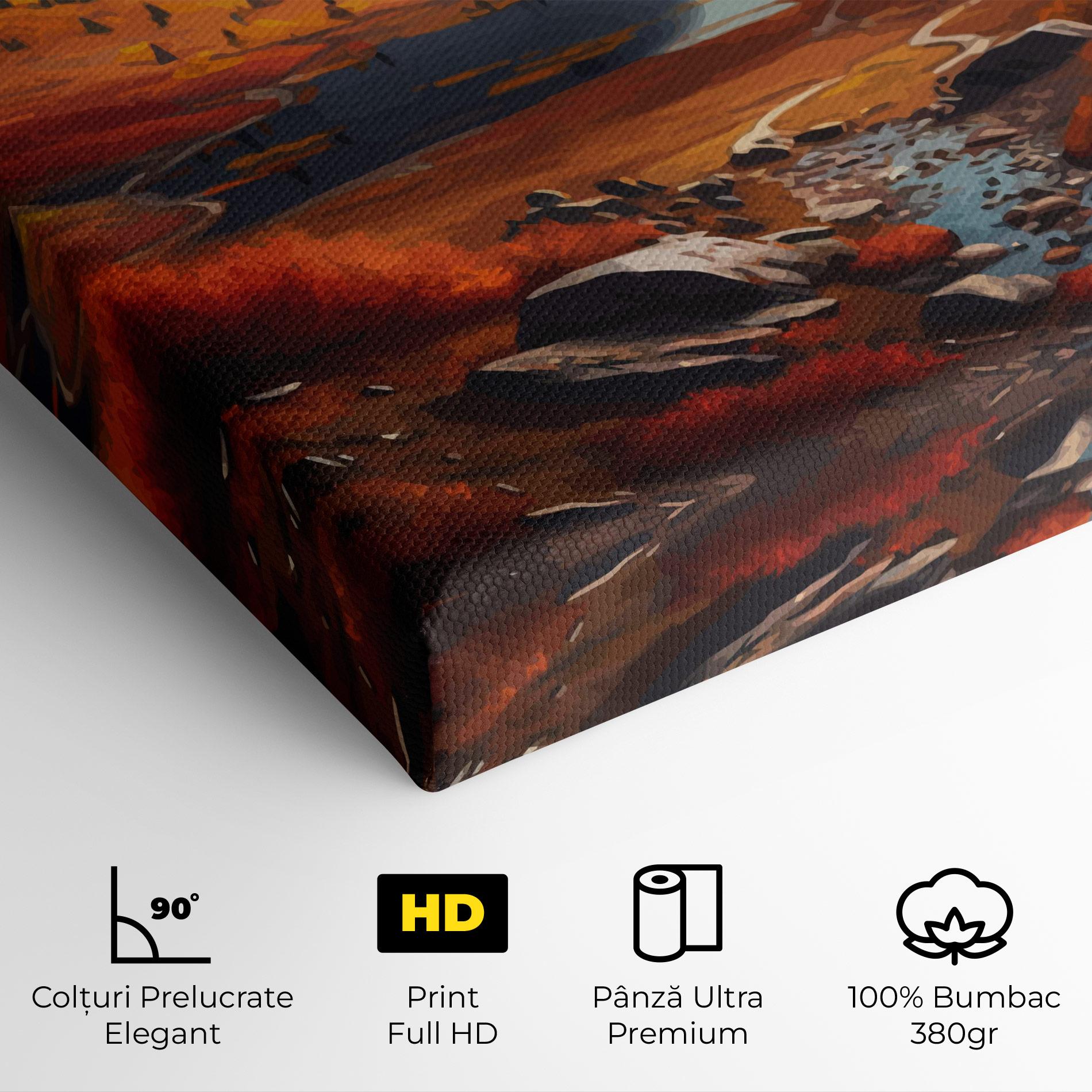 Tablou Canvas Autumn Field Lake mockup 4