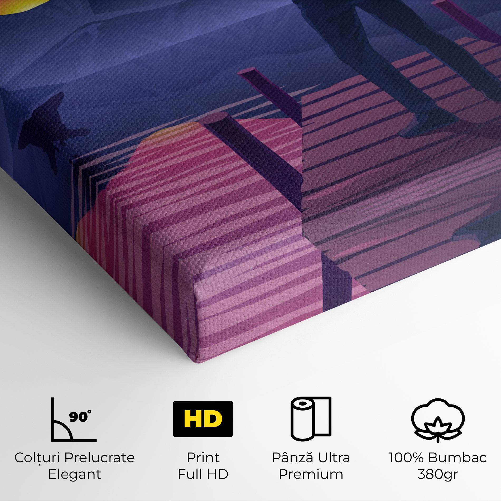 Tablou Canvas Lake Pink Night mockup 4