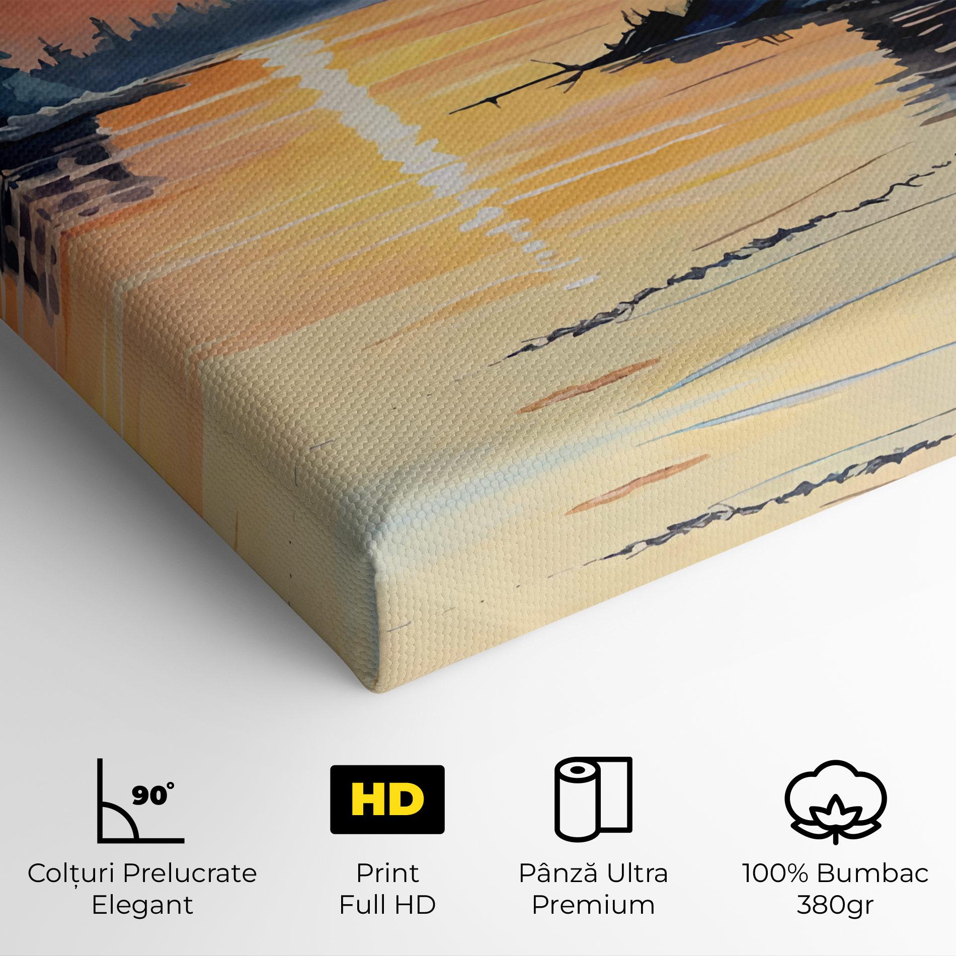 Tablou Canvas Tree Shadow Lake mockup 4