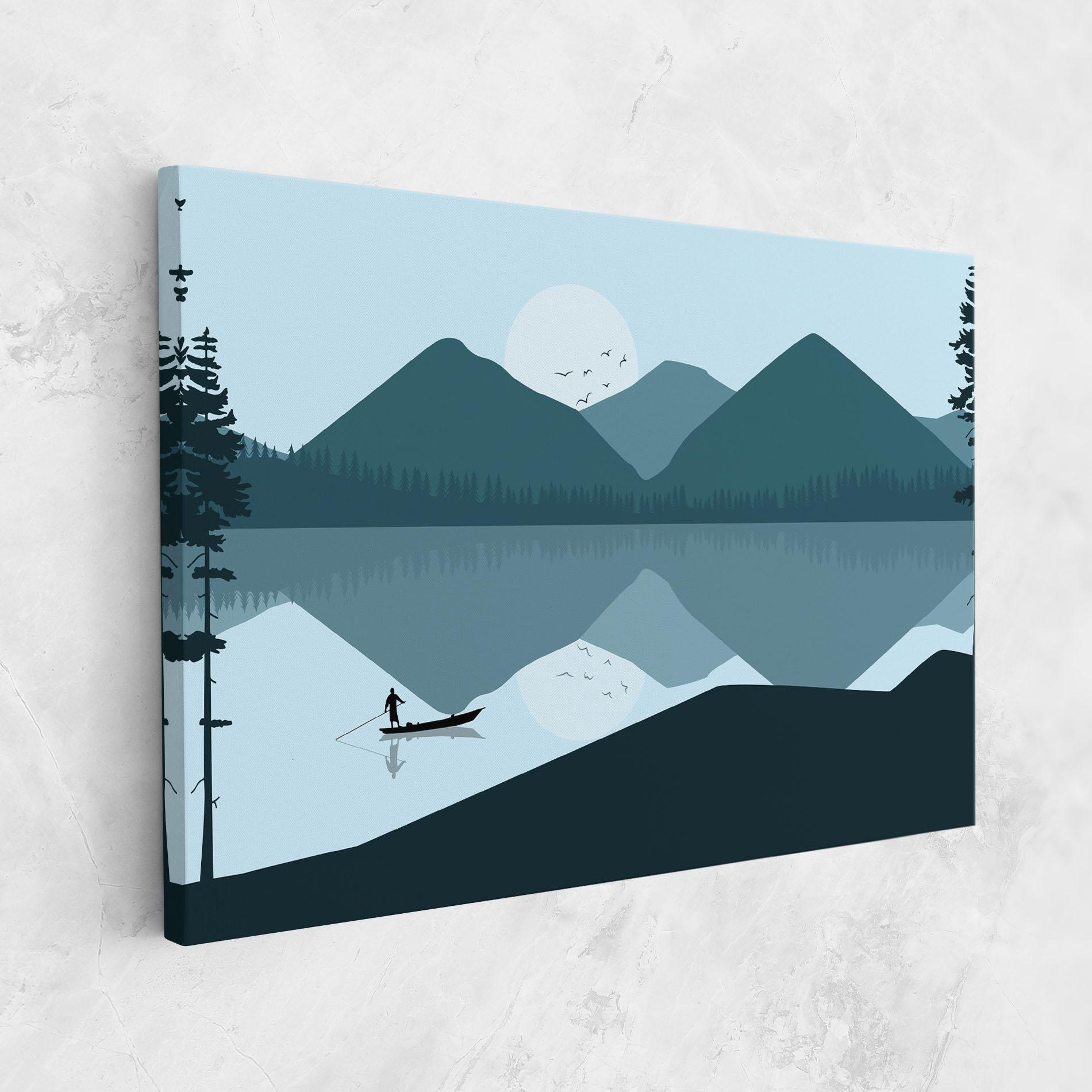 Tablou Canvas Blue Light Lake mockup 1