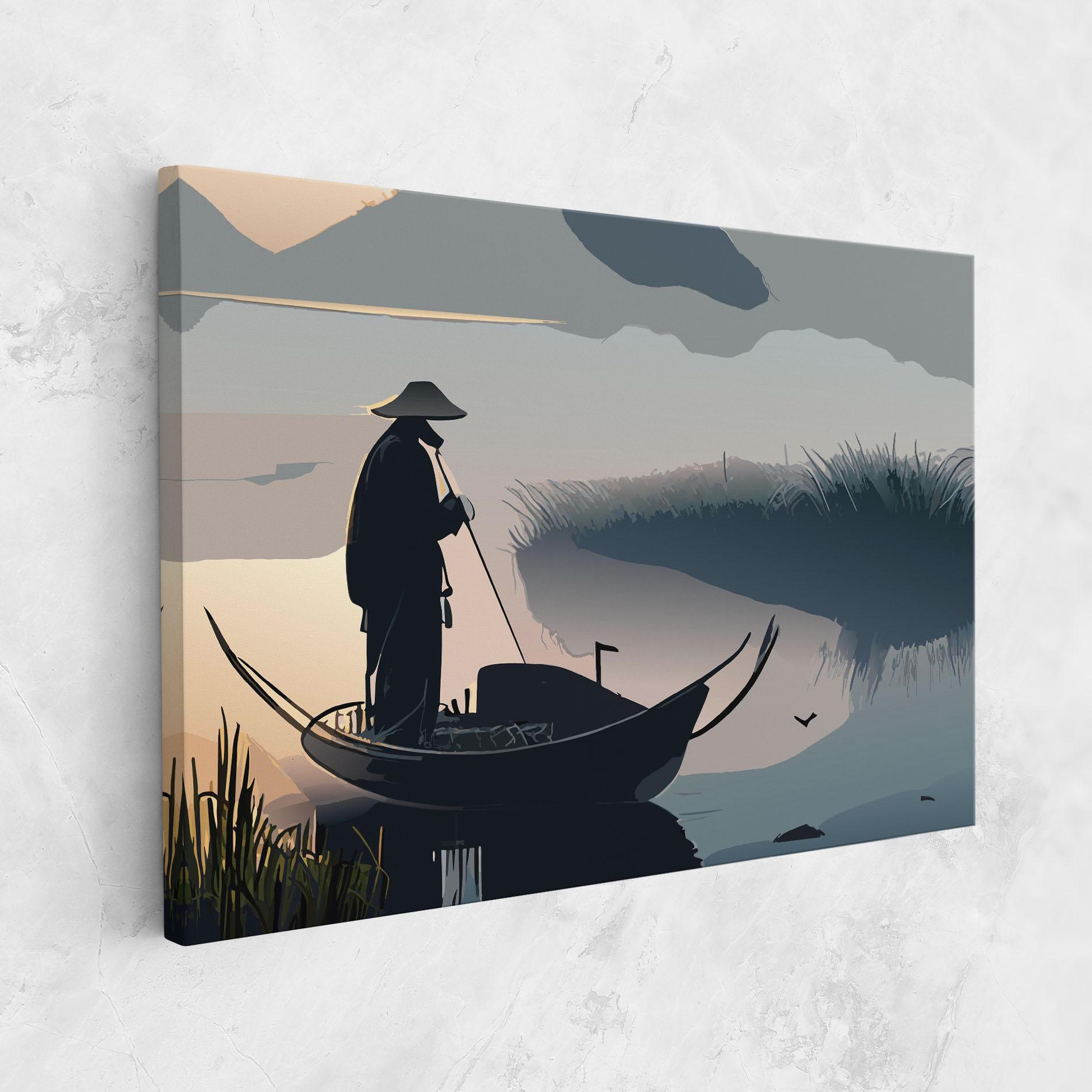 Tablou Canvas Japan Lake Man mockup 1