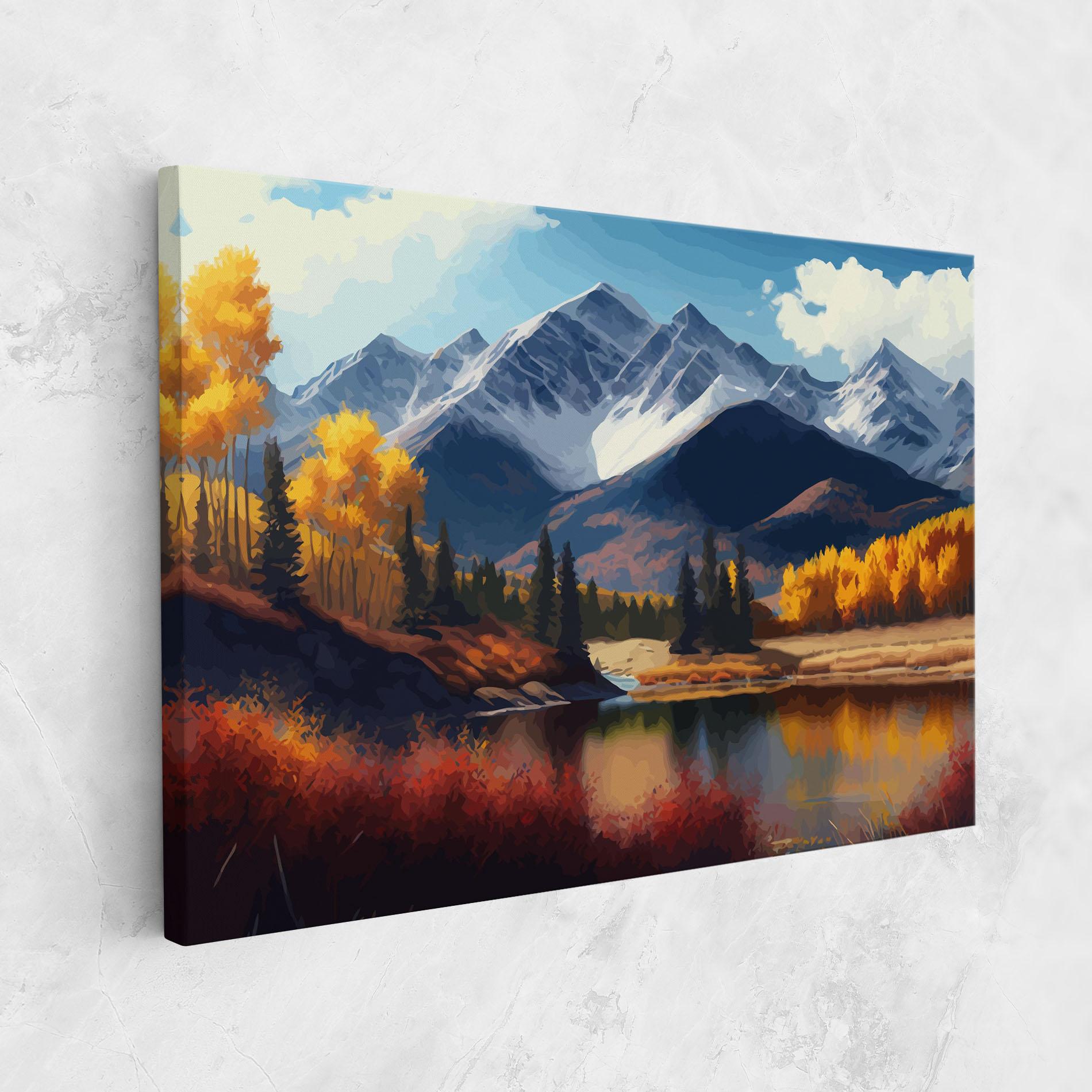 Tablou Canvas Lake Autumn View mockup 1