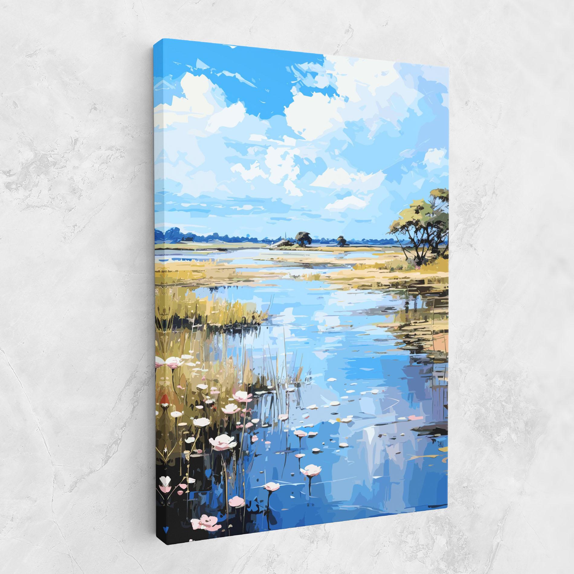 Tablou Canvas Riverside Flowers mockup 1