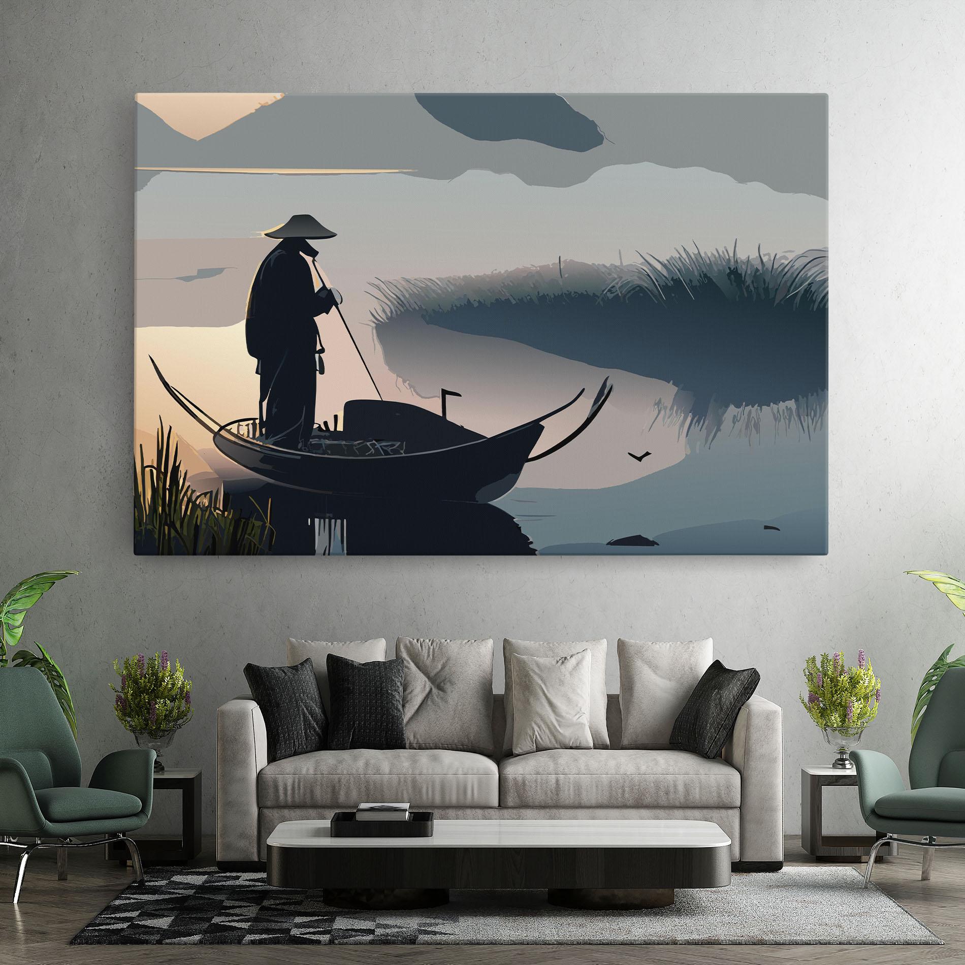 Tablou Canvas Japan Lake Man mockup 7
