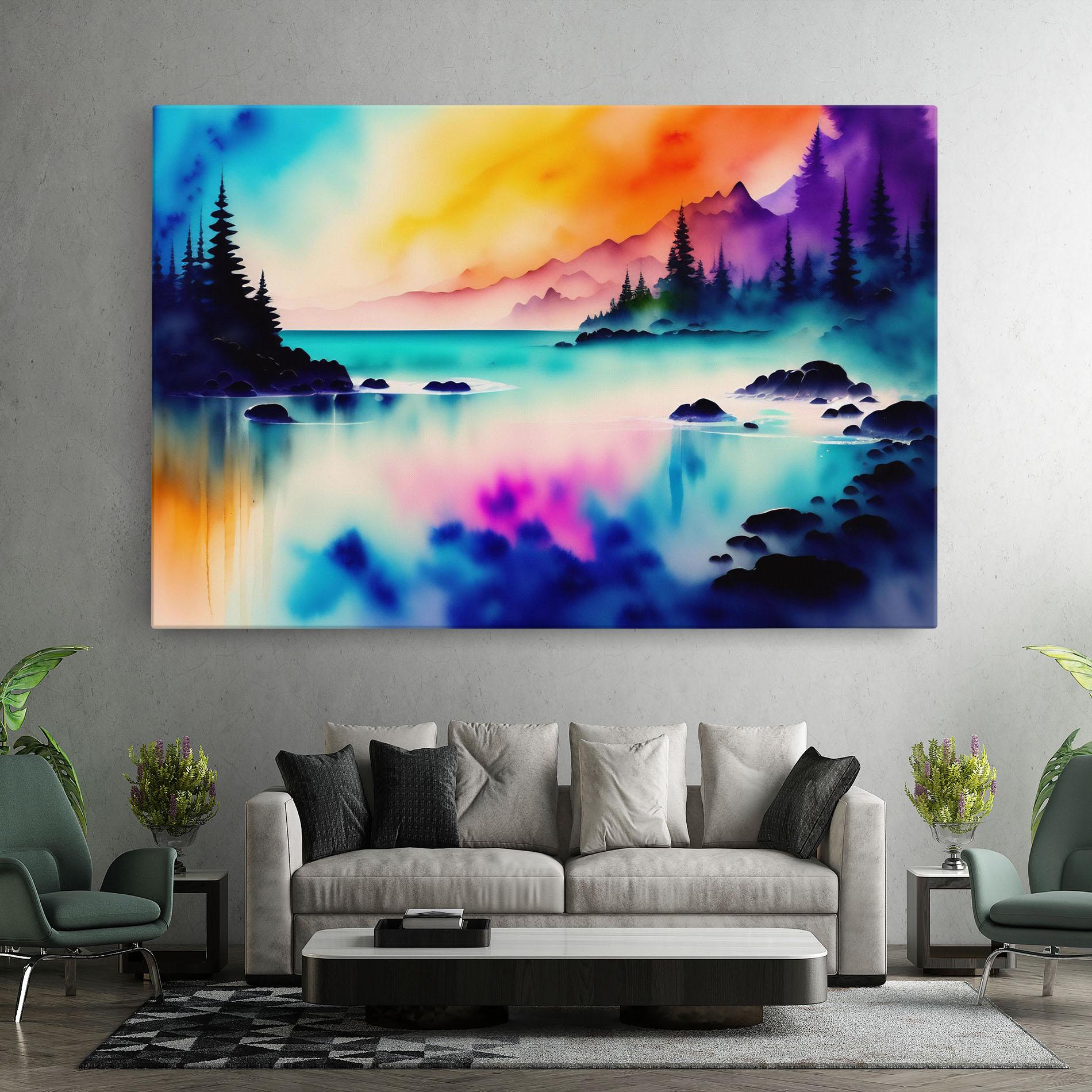Tablou Canvas Lake Painting mockup 7
