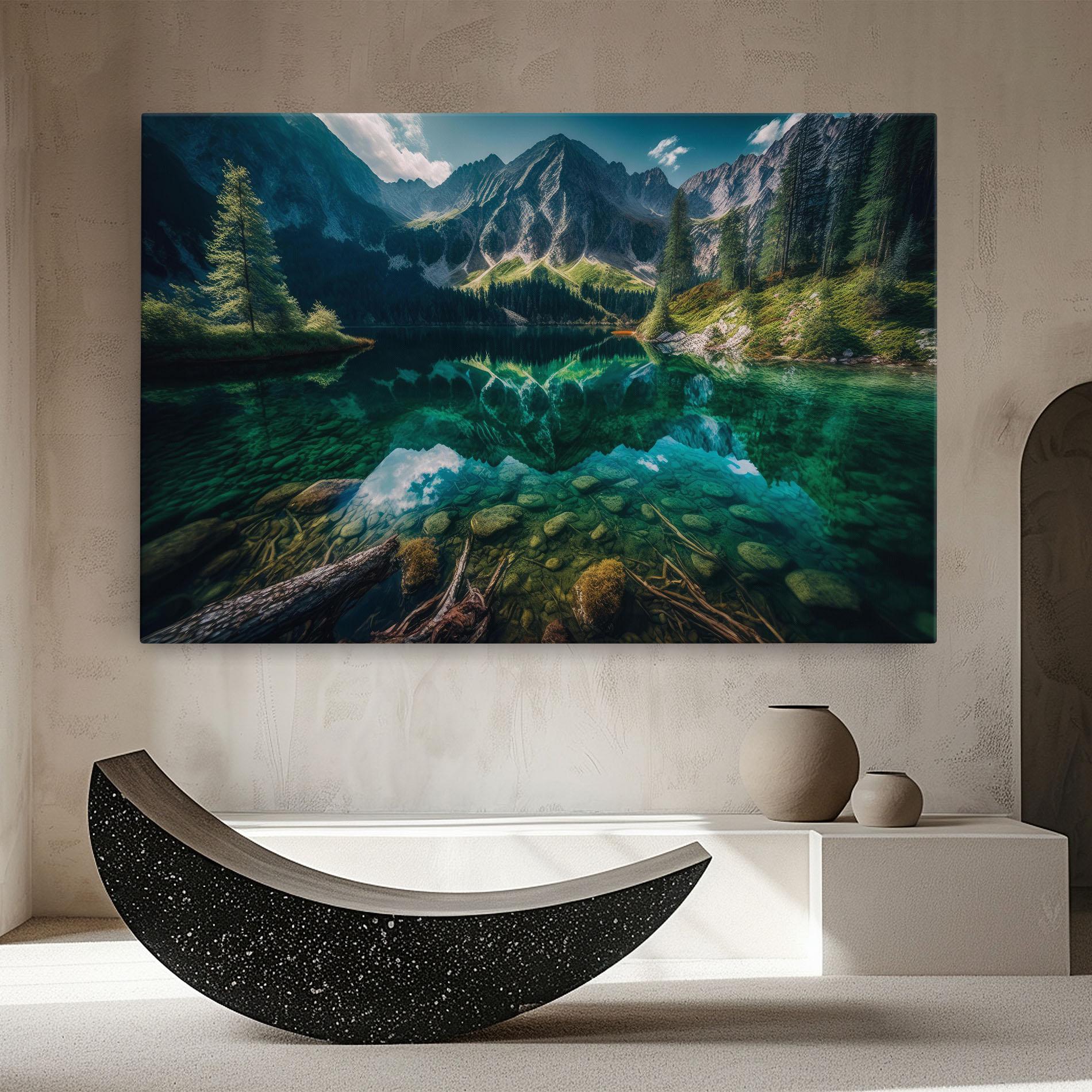 Tablou Canvas Beautiful Lake Mountain mockup 8