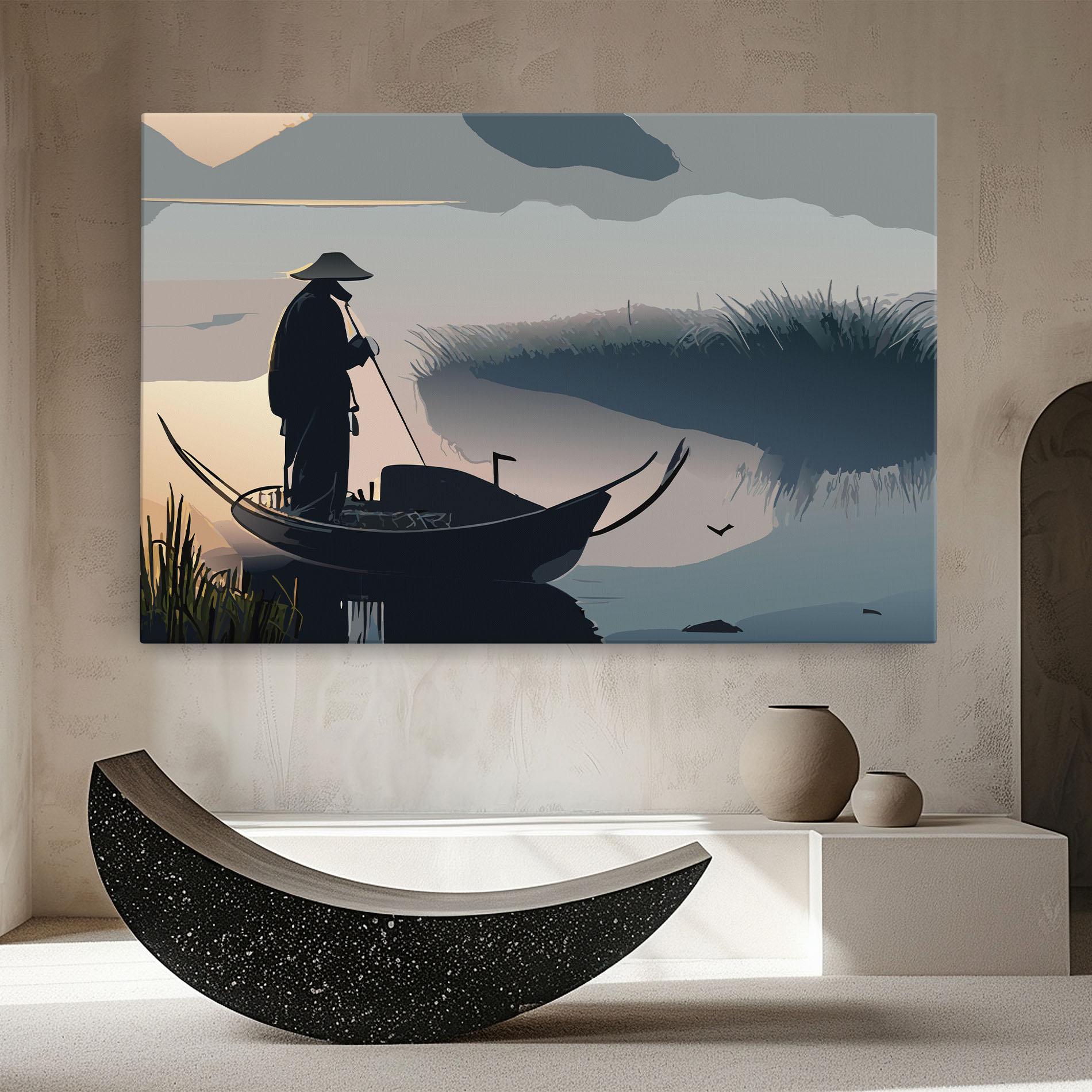 Tablou Canvas Japan Lake Man mockup 8