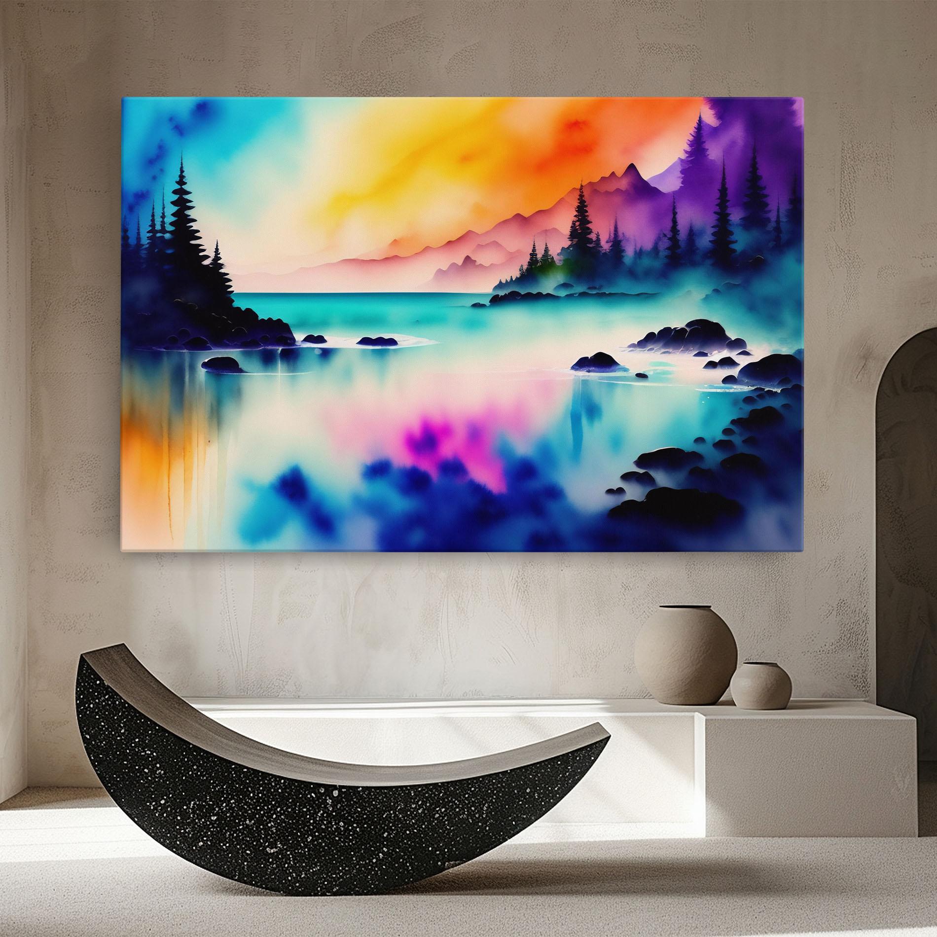 Tablou Canvas Lake Painting mockup 8