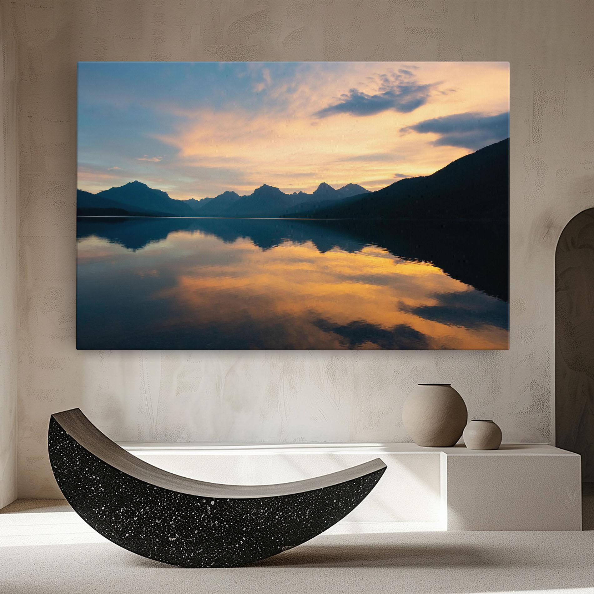 Tablou Canvas Orange Light Lake mockup 8