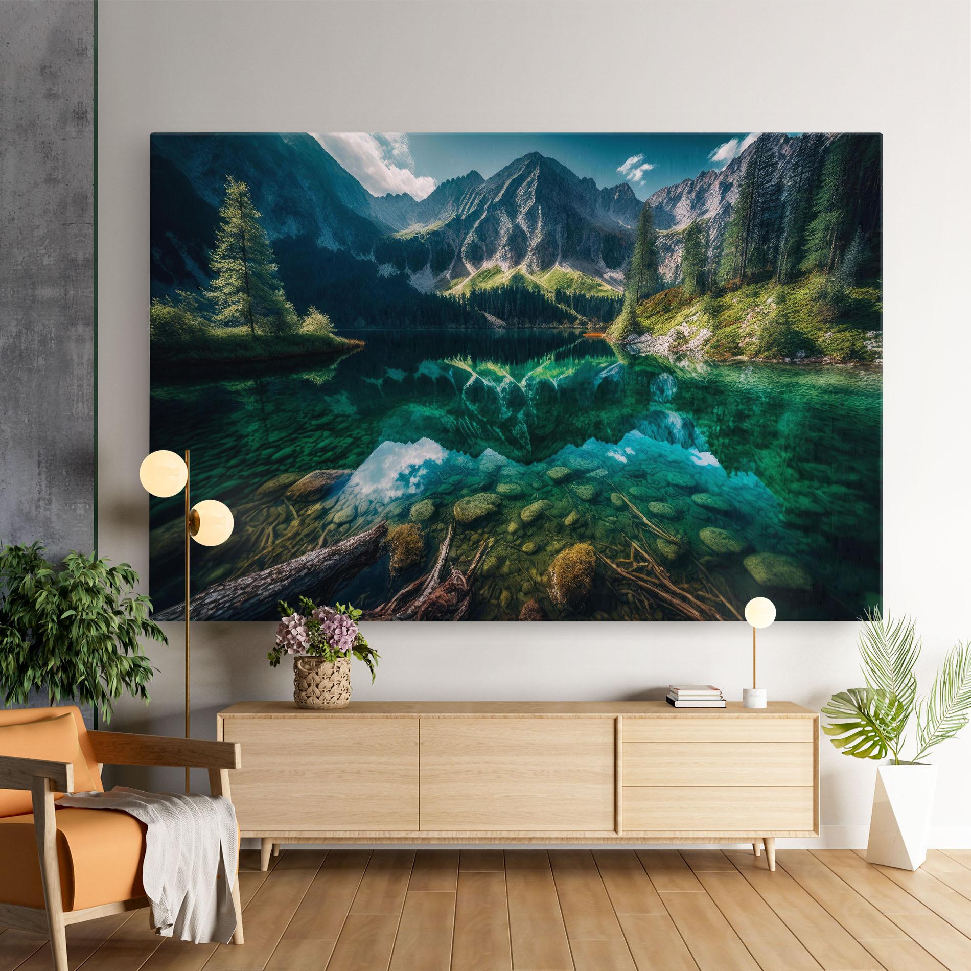 Tablou Canvas Beautiful Lake Mountain mockup 9