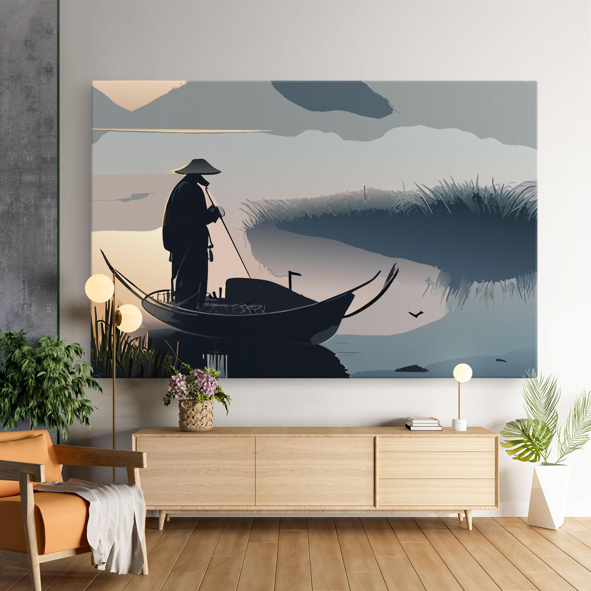 Tablou Canvas Japan Lake Man mockup 9
