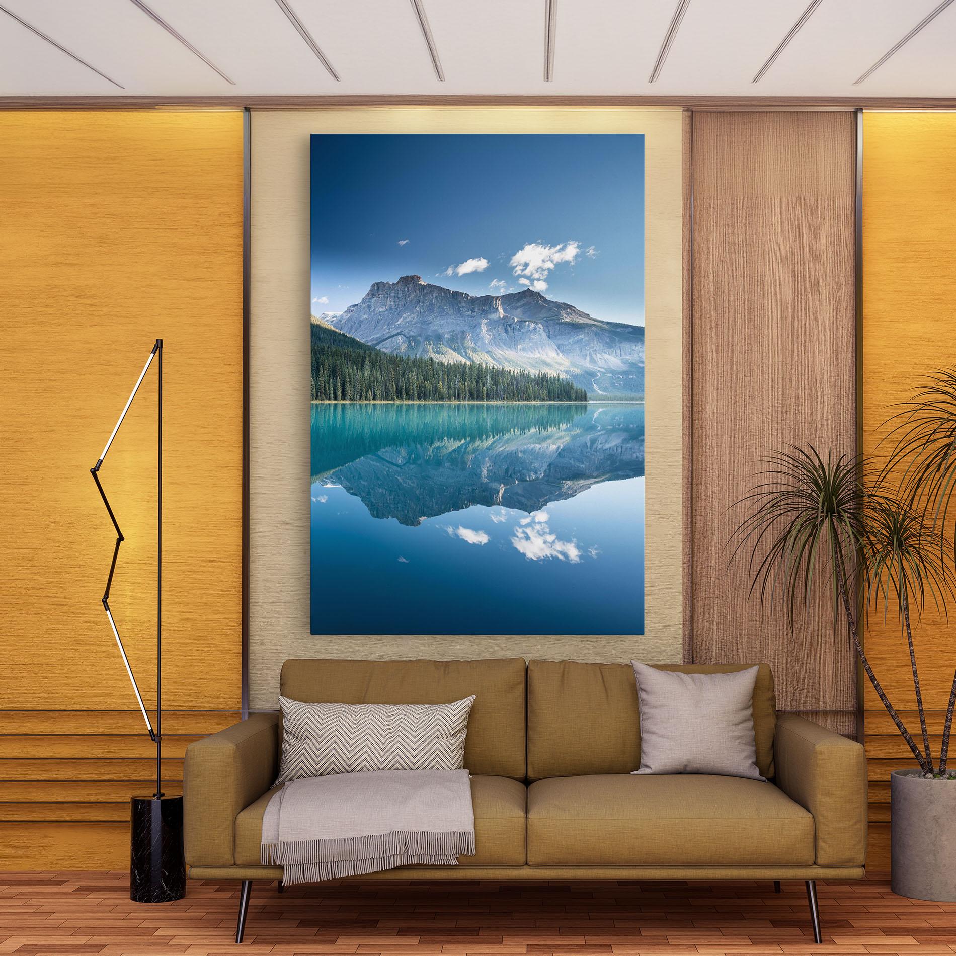 Tablou Canvas Blue Mountain Lake mockup 9