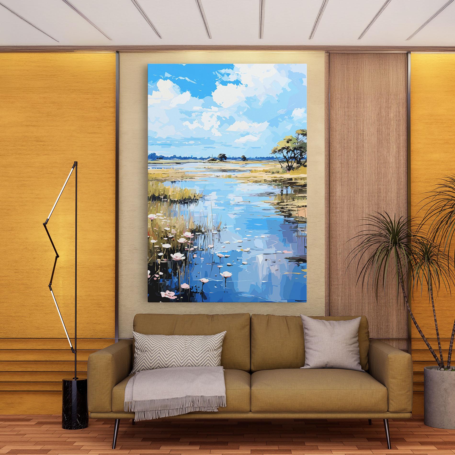 Tablou Canvas Riverside Flowers mockup 9