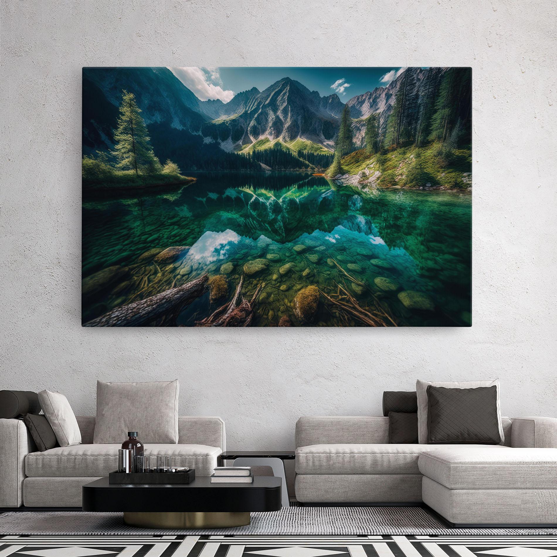Tablou Canvas Beautiful Lake Mountain mockup 2