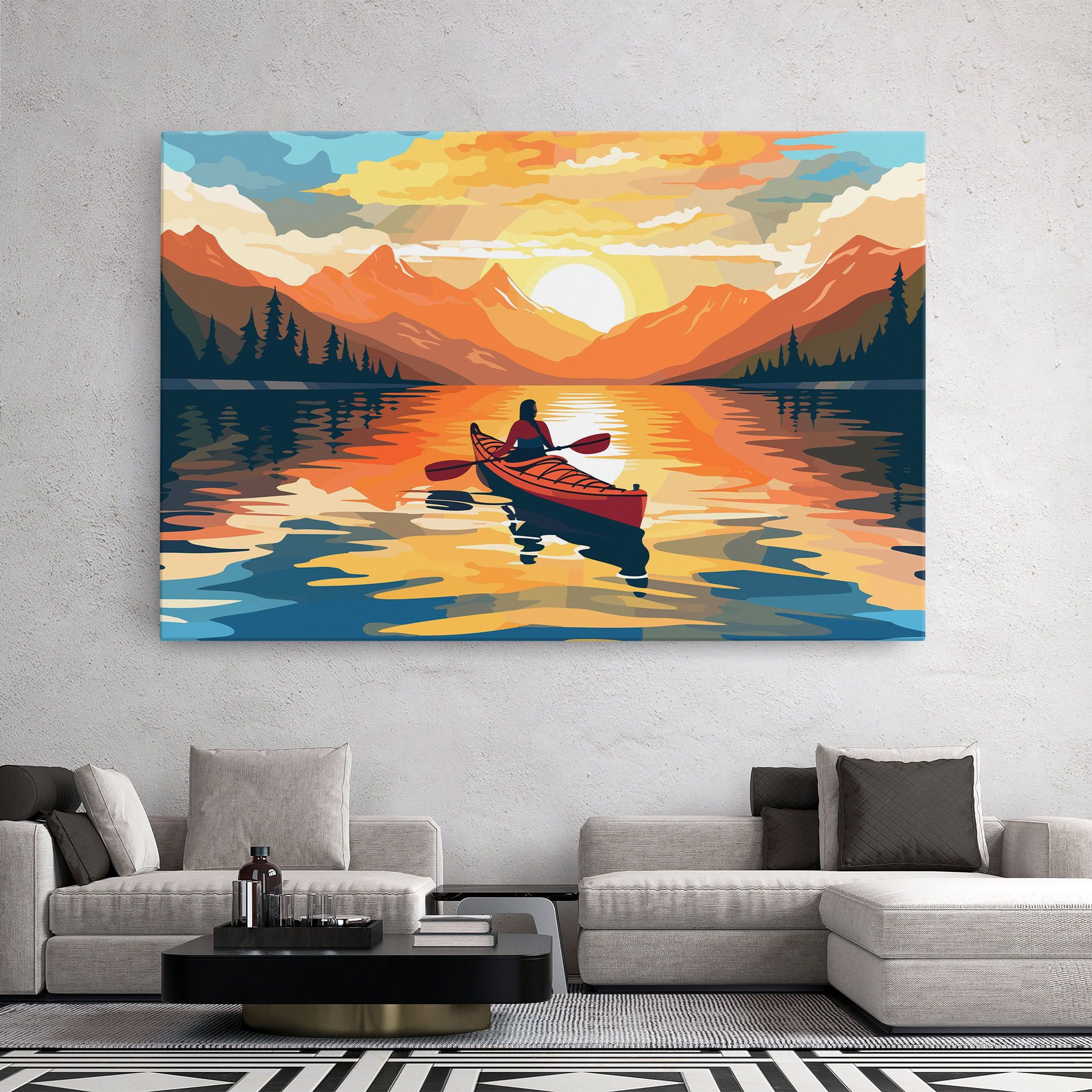 Boat Sunset Woman mockup 2