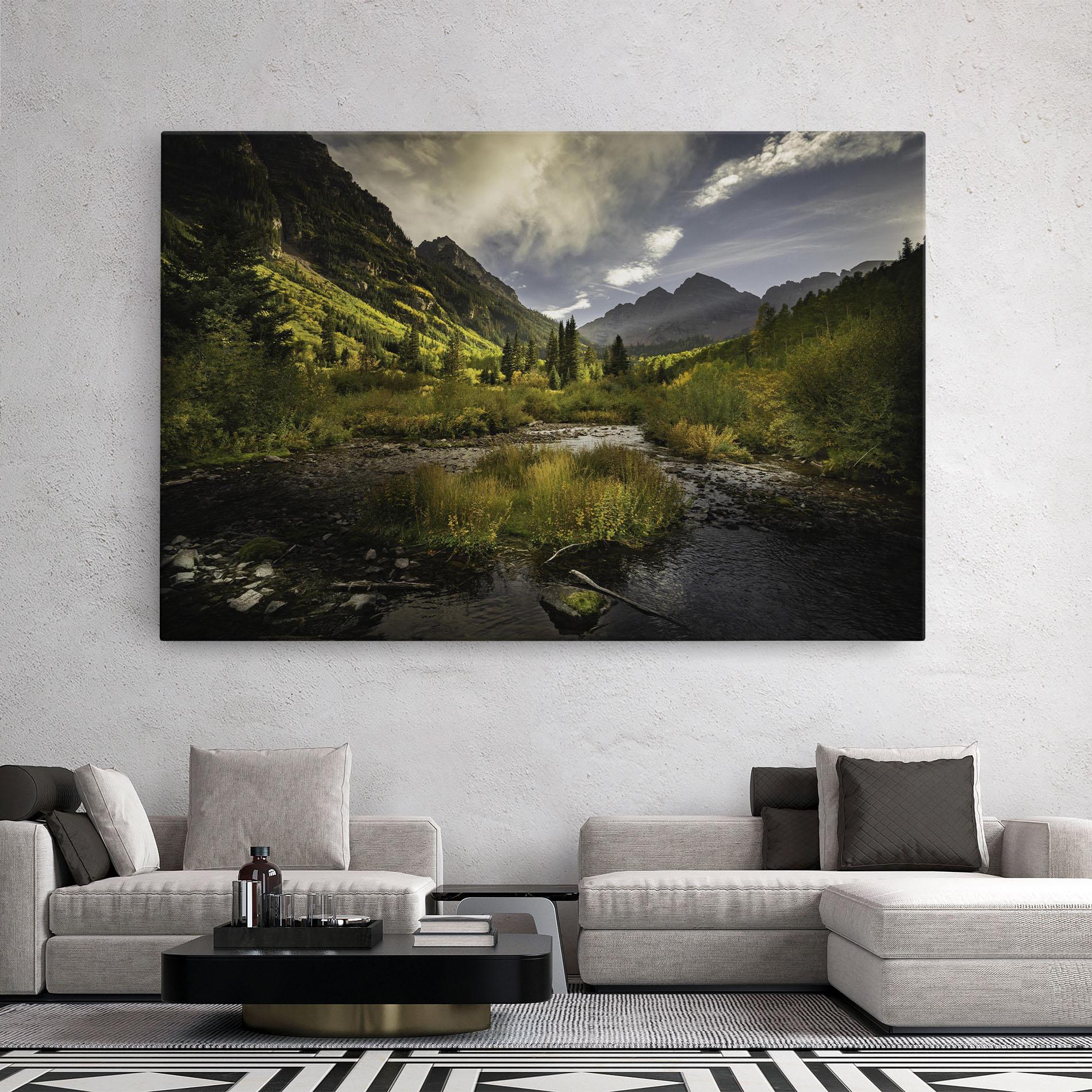 Tablou Canvas Cloudy Lake mockup 2