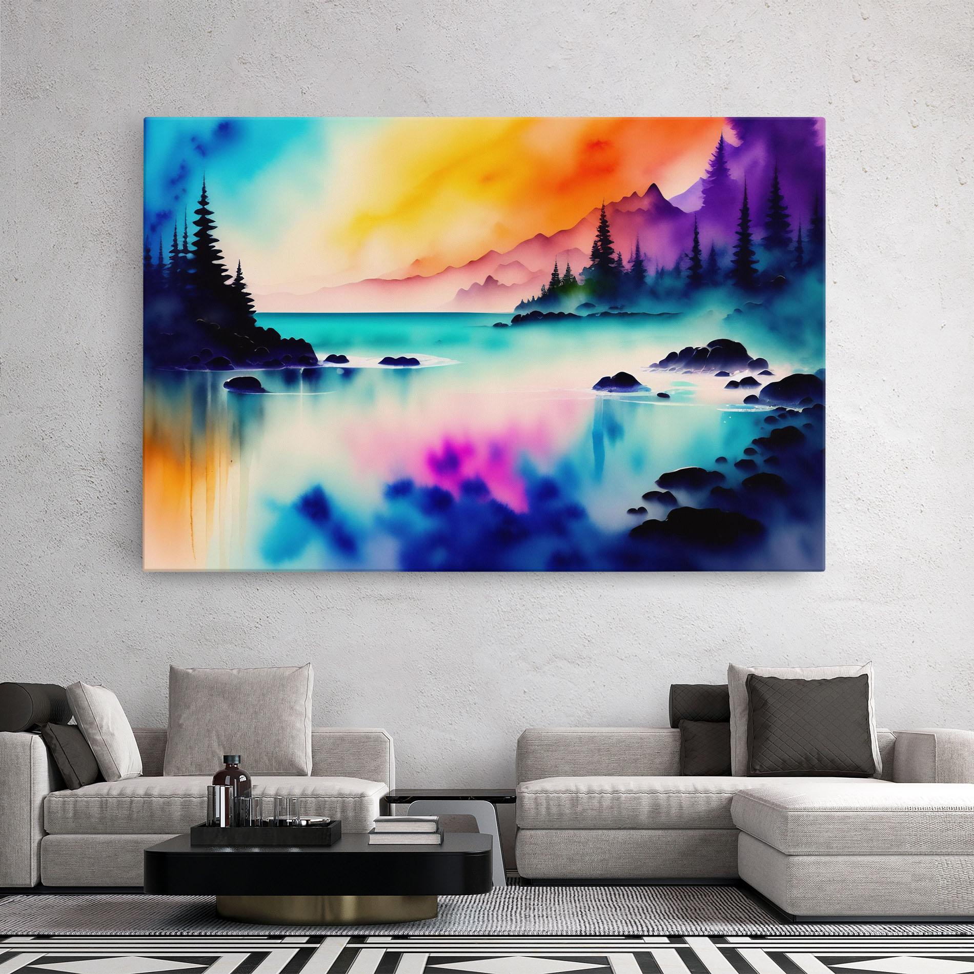 Tablou Canvas Lake Painting mockup 2