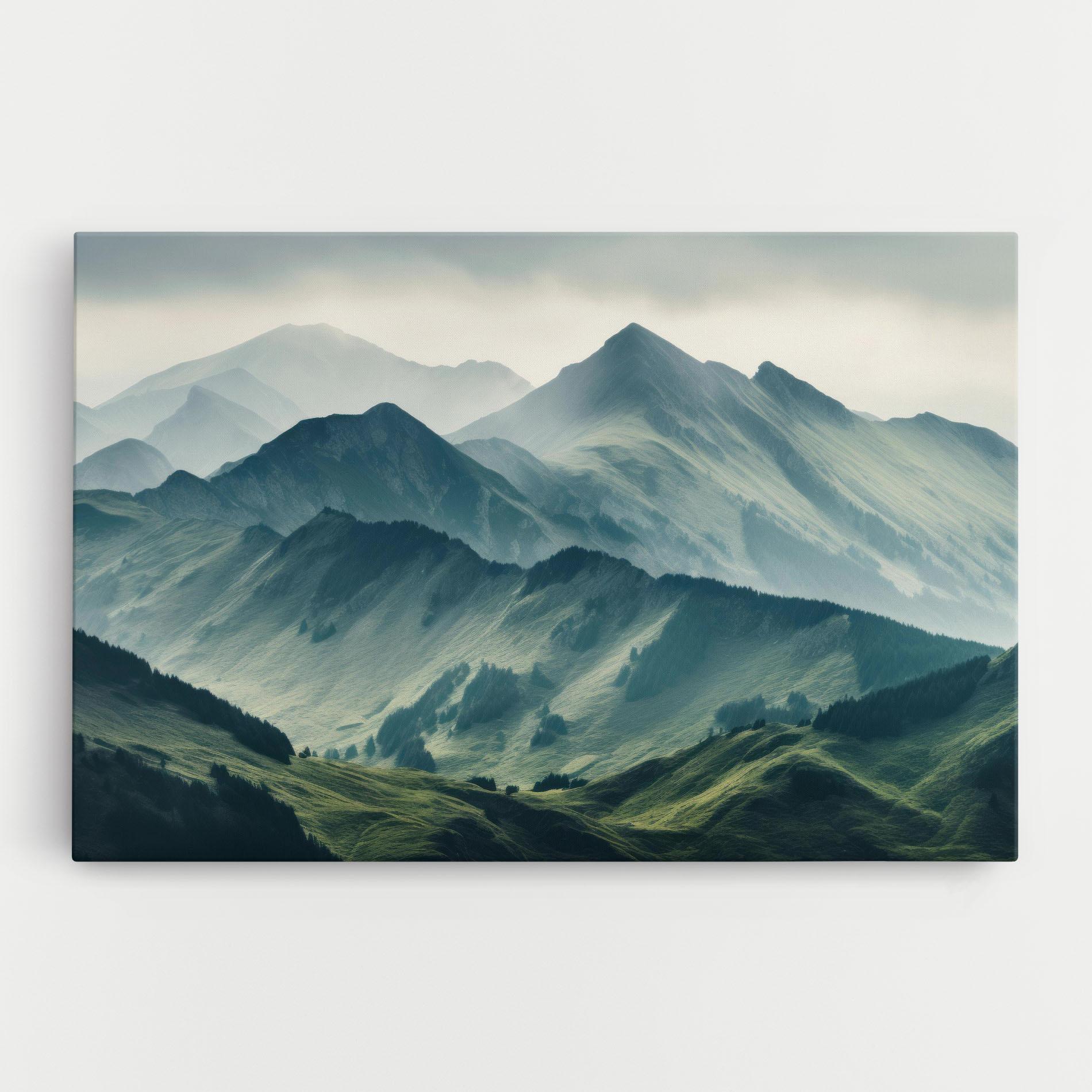 Tablou Canvas Amazing Foggy Mountain mockup 0