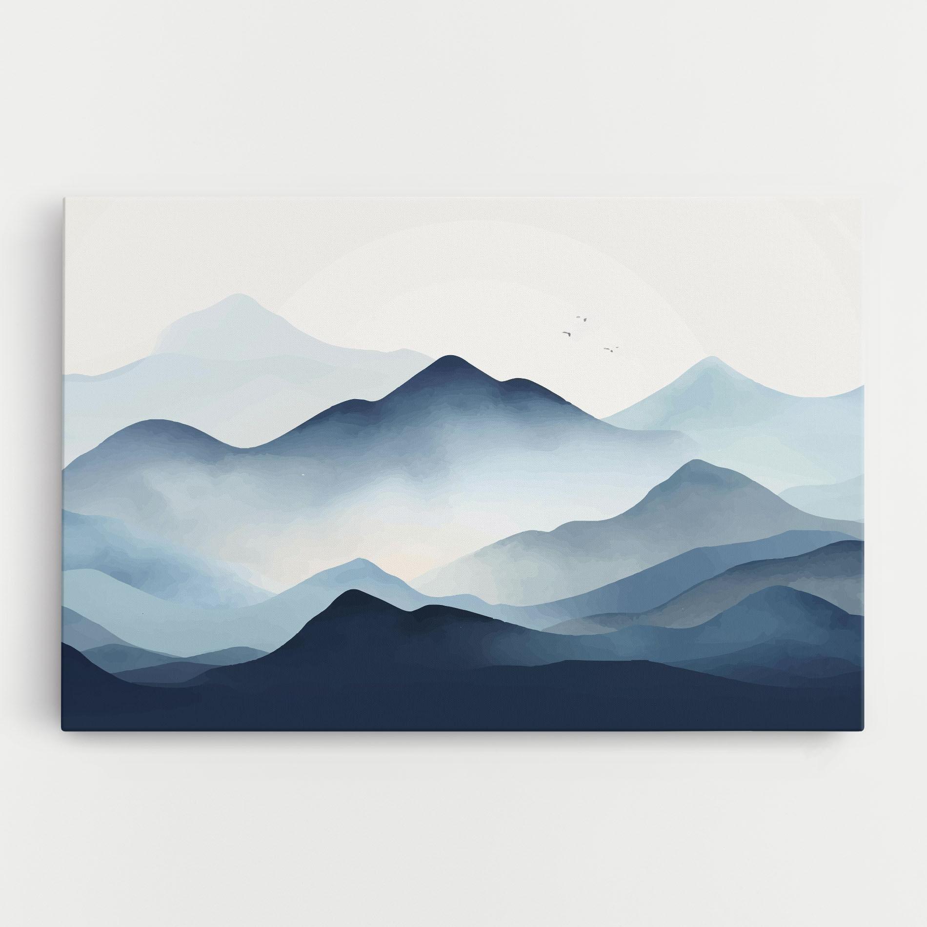 Tablou Canvas Blue Foggy Mountain mockup 0