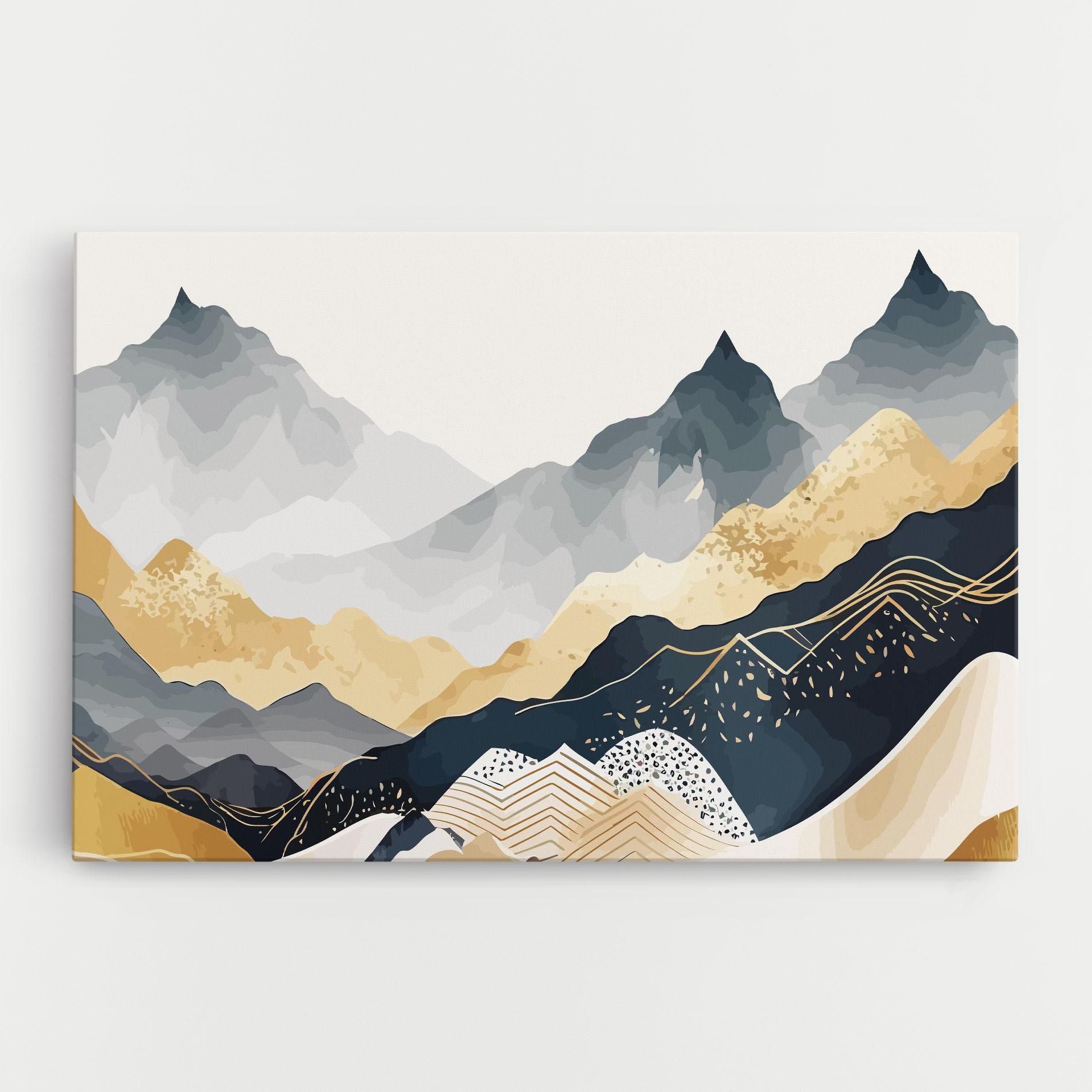 Tablou Canvas Blue Gold Mountain mockup 0